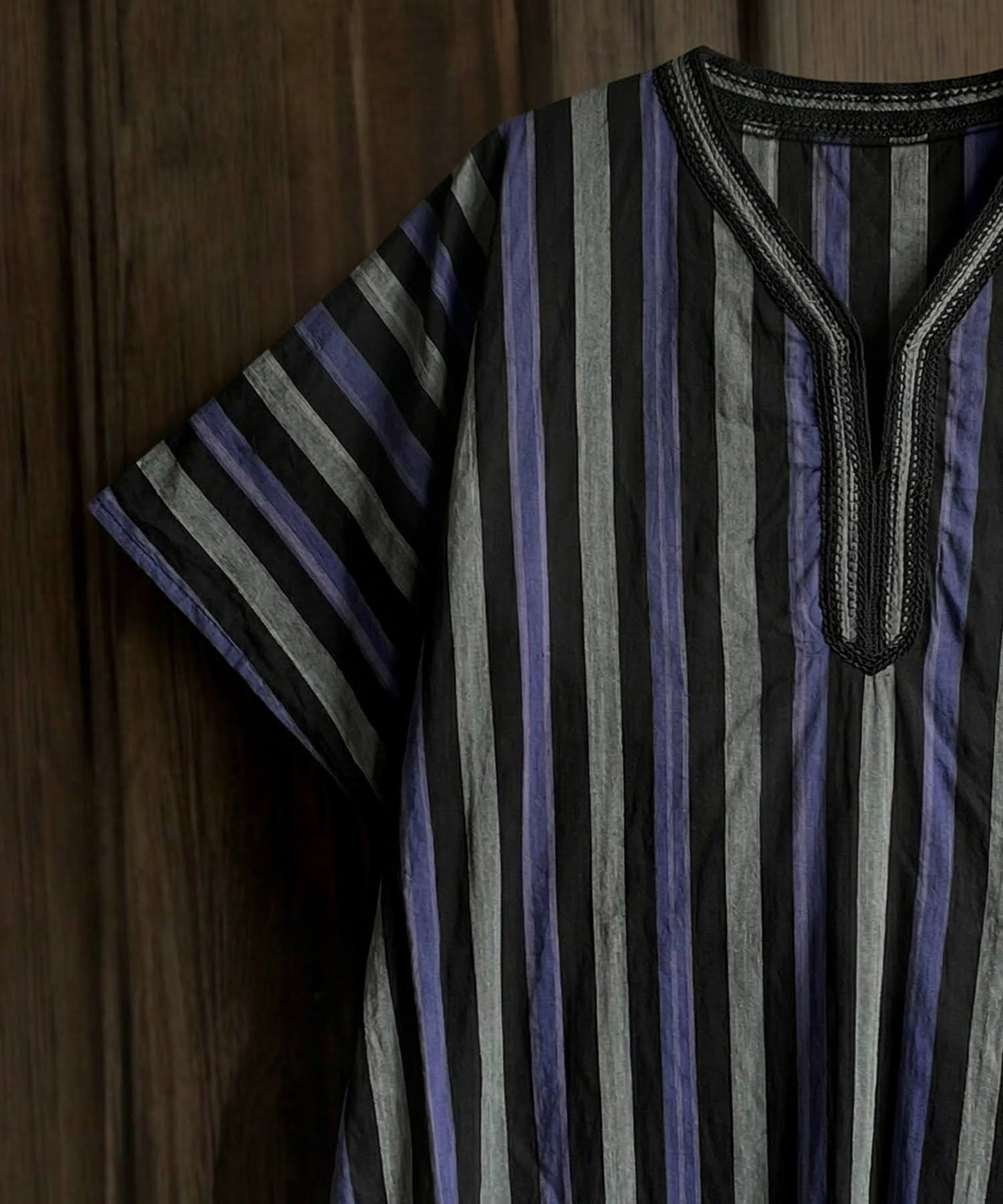 Striped V-Neck Kaftan Dress Ladies