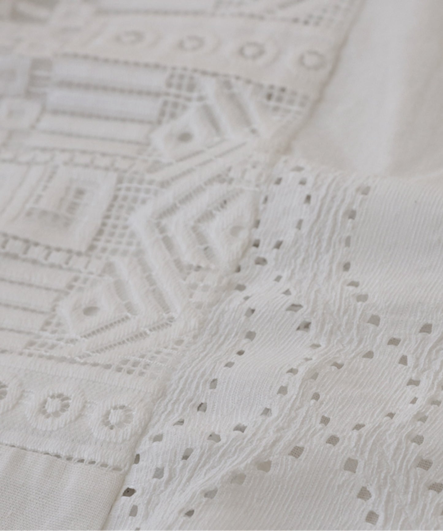 Lace patchwor Ladies shirt Linen Long-sleeve