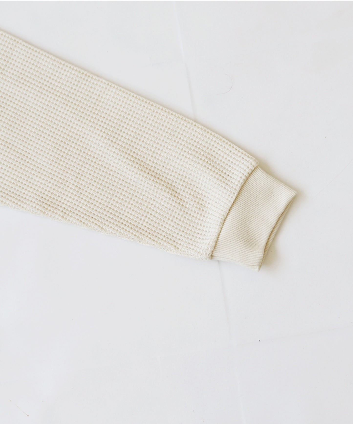 Cotton mixed waffle fabric tops Men's