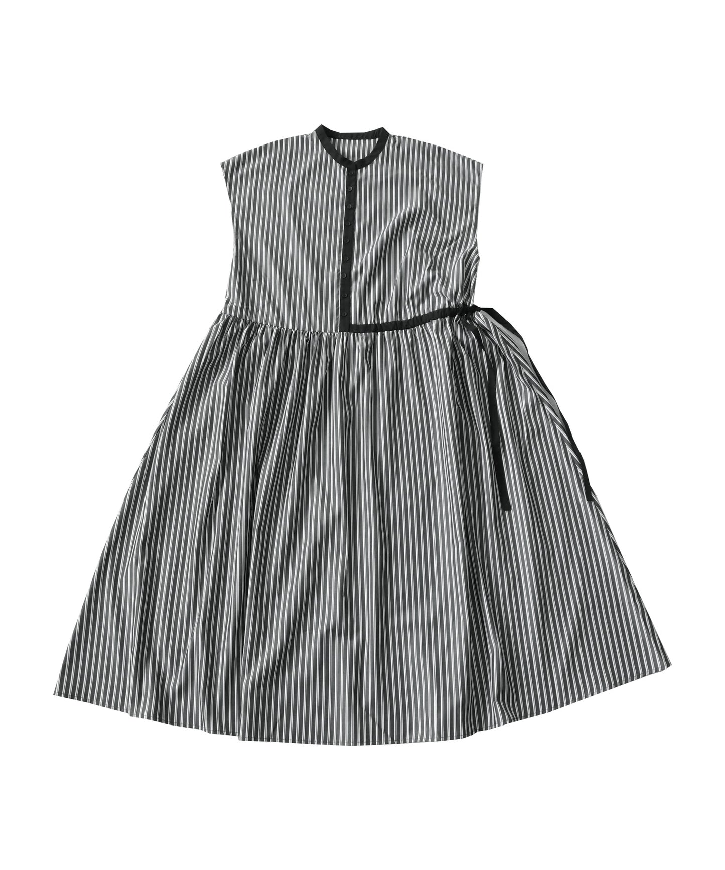 Stripe Pattern asymmetry drawstring Ladies casual dress