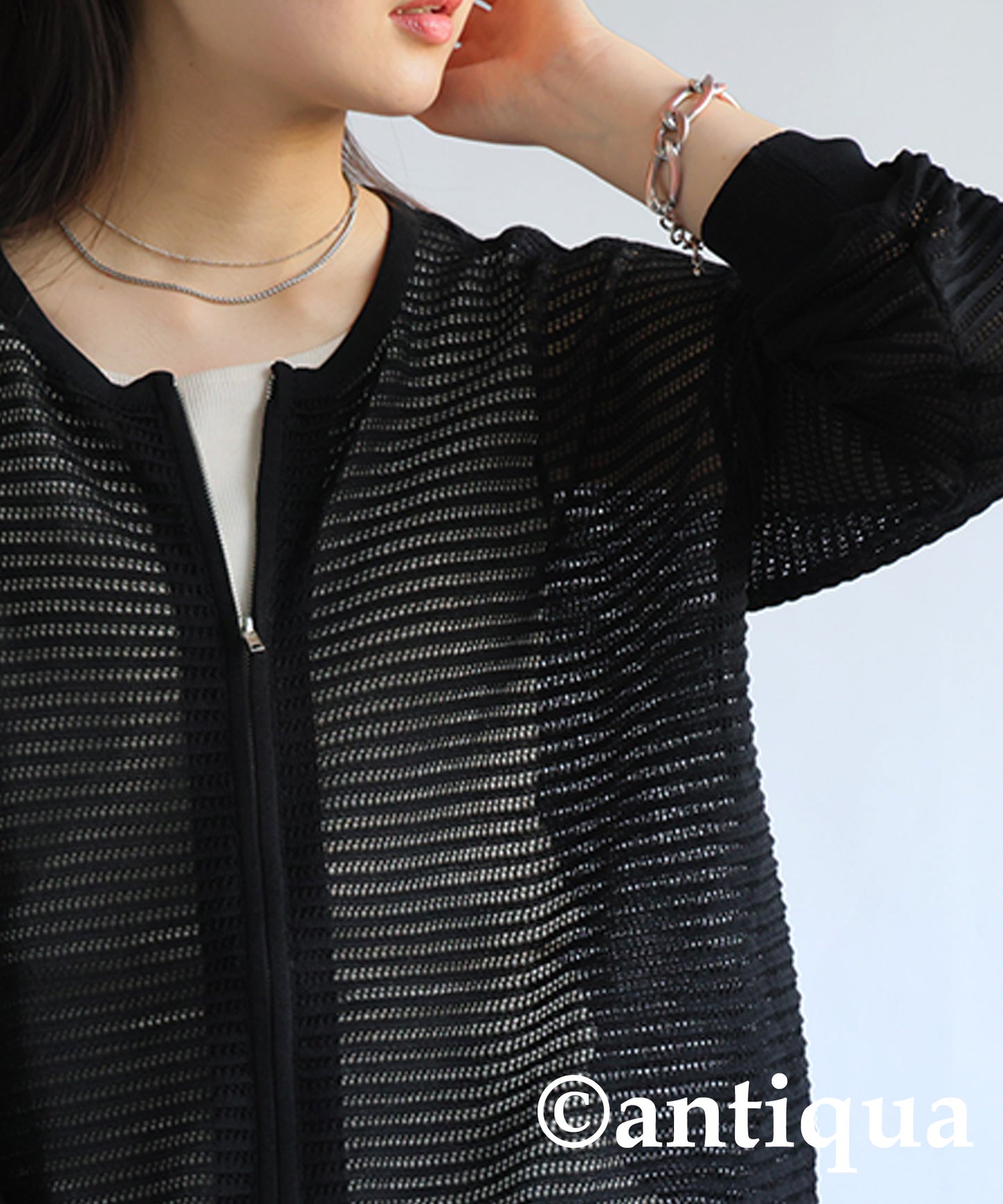 Zip Knit Cardigan Ladies