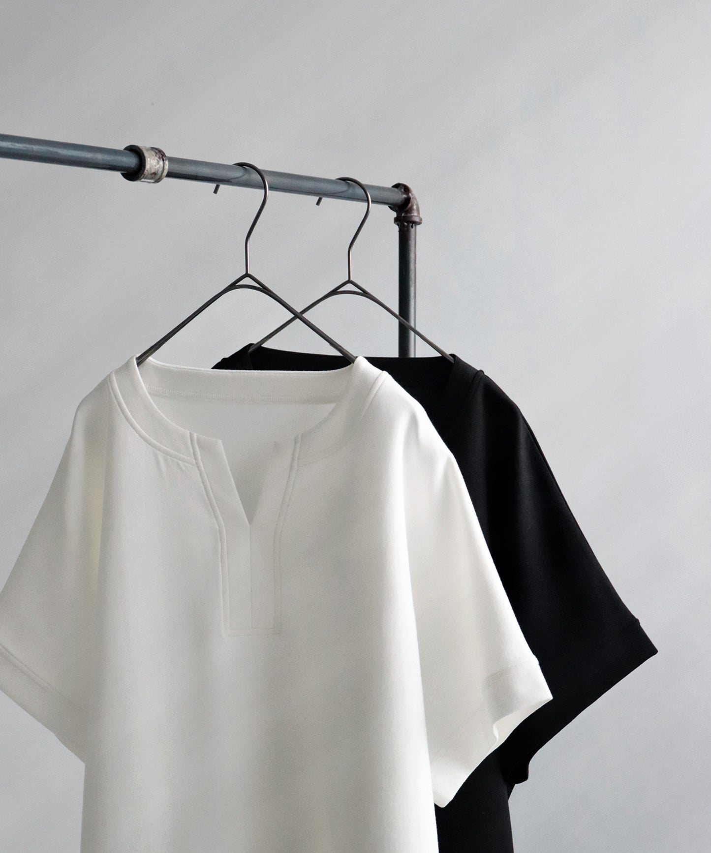 Ponte fabric caftan Ladies Tops Short Sleeve solid color