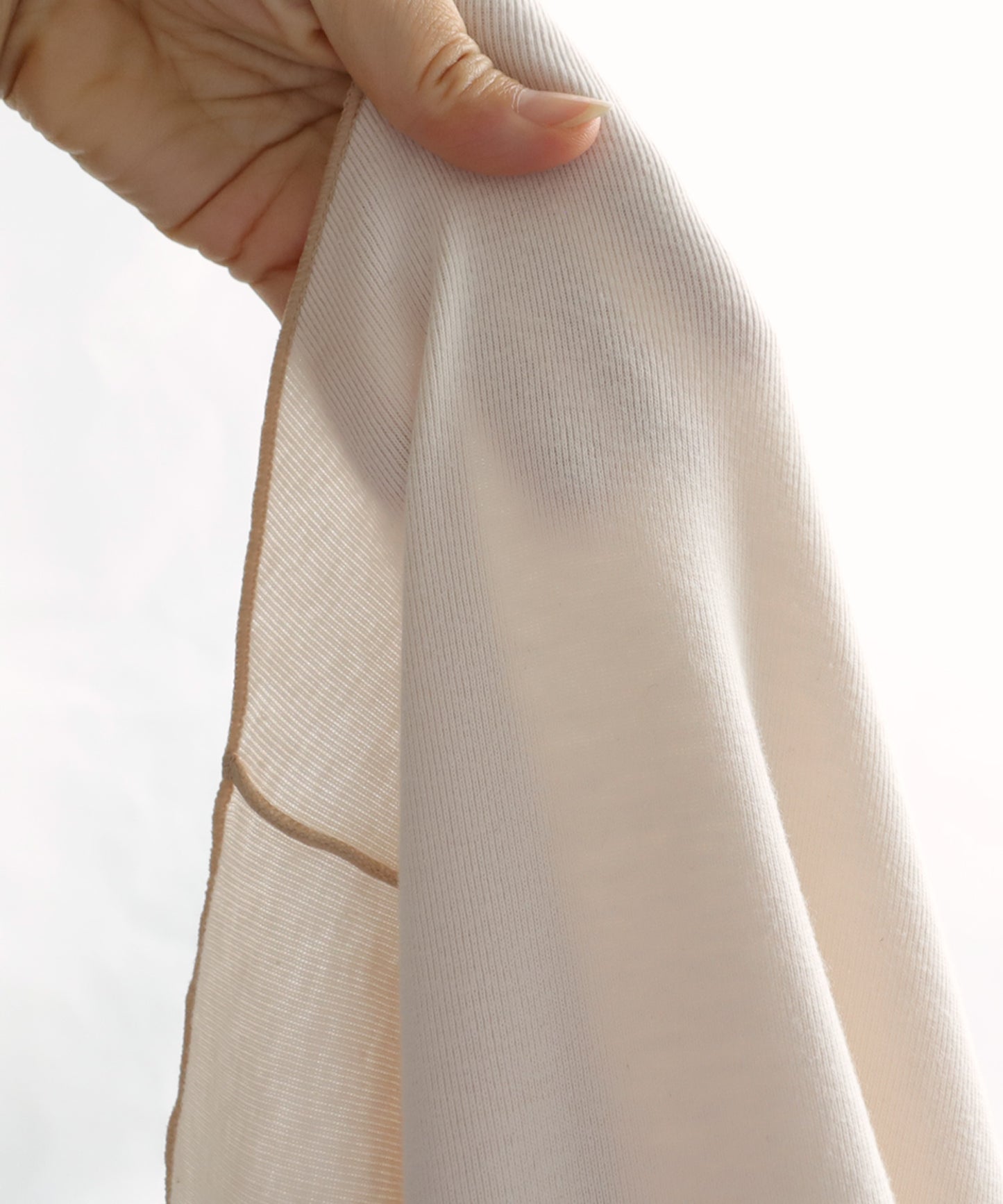 Circular rib fabric Tops Long-sleeved Ladies T-shirt Cotton 100%