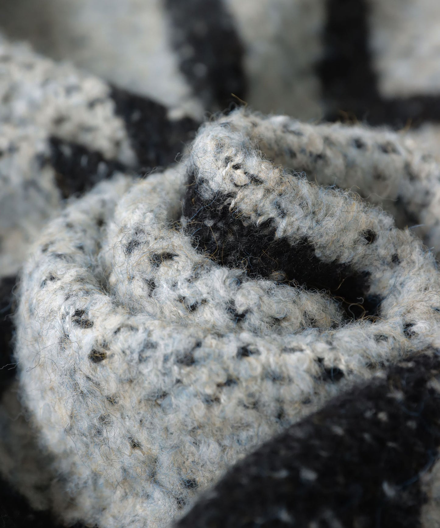 Geometric Pattern mohair touch overcrew knit tops Unisex