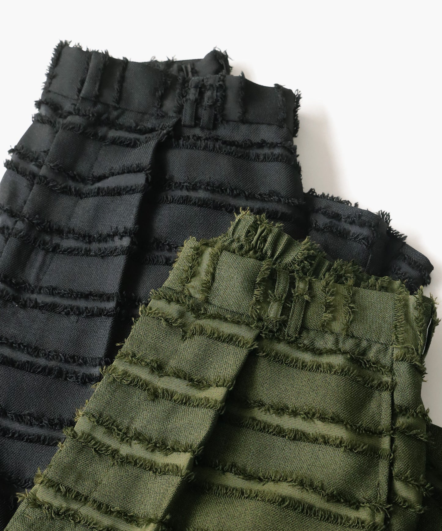 Horizontal-striped Fringe Pants Unisex