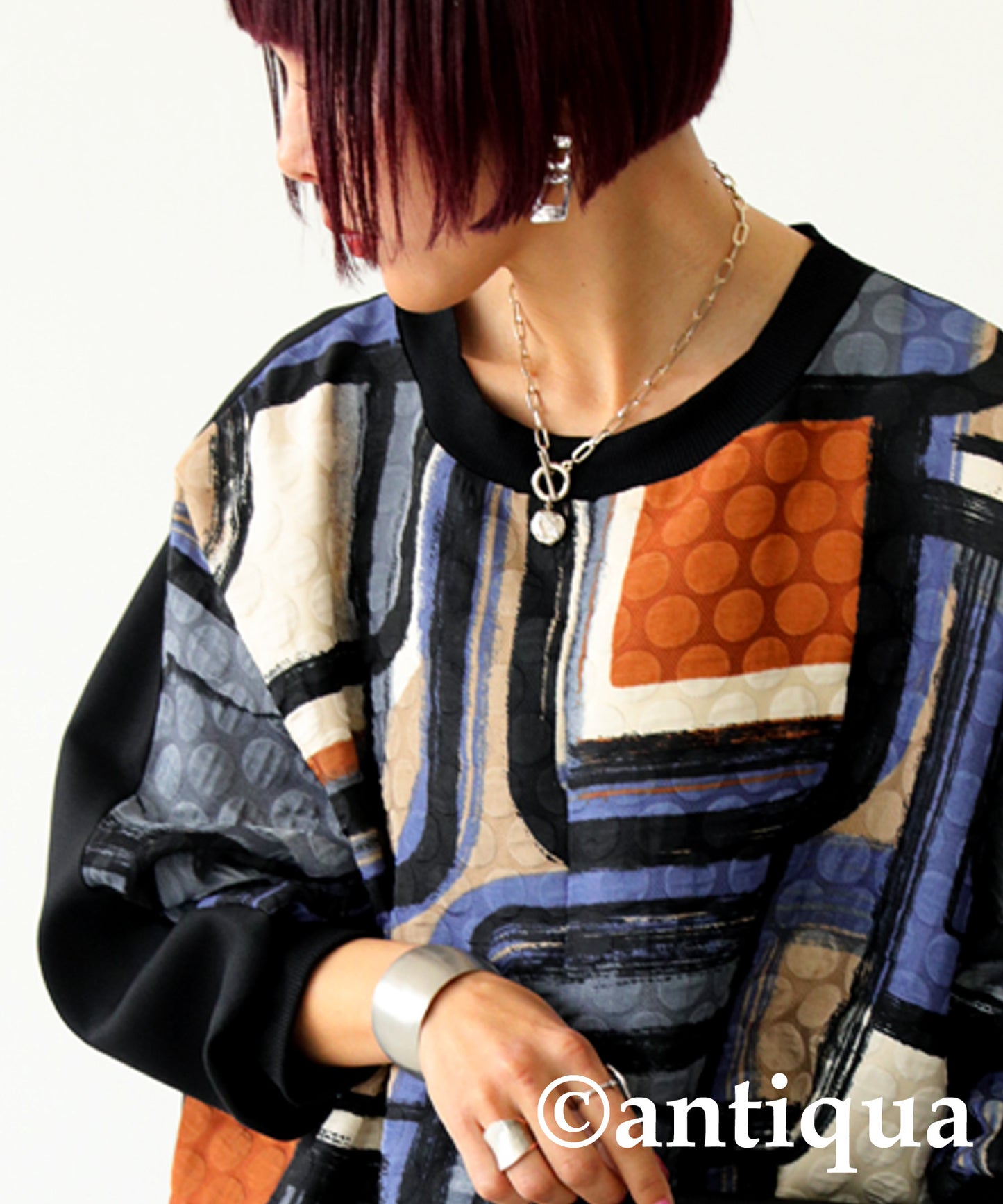 Geometric Pattern Switching Dress Ladies