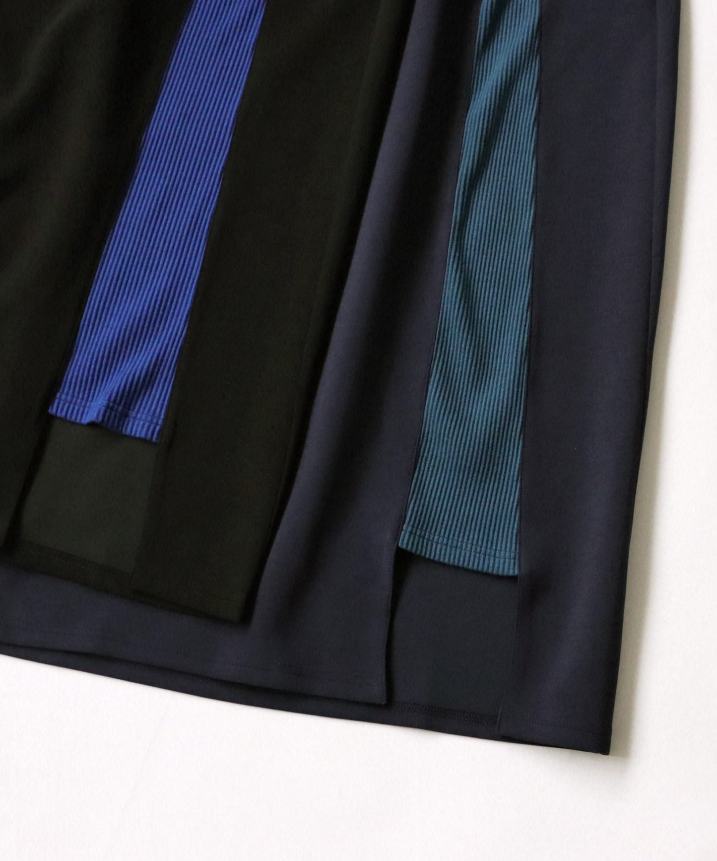 Bicolor ponte fabric Ladies skirt Long