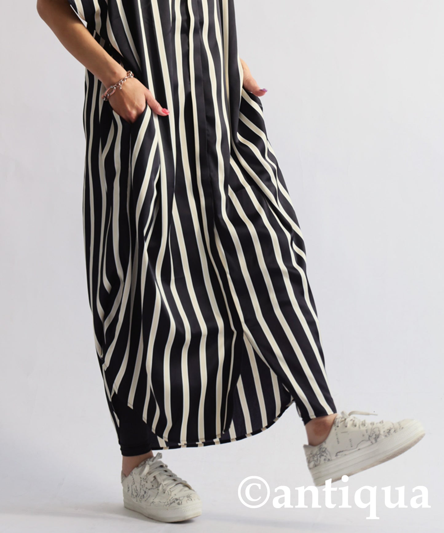 Striped Pattern Dress Ladies
