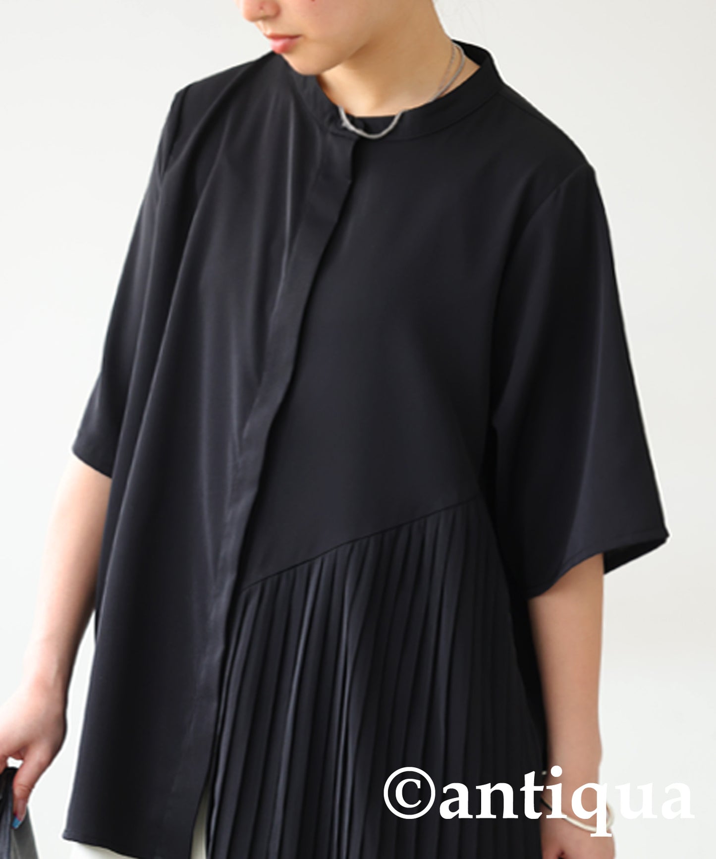 Asymmetric Pleated Shirt Ladies