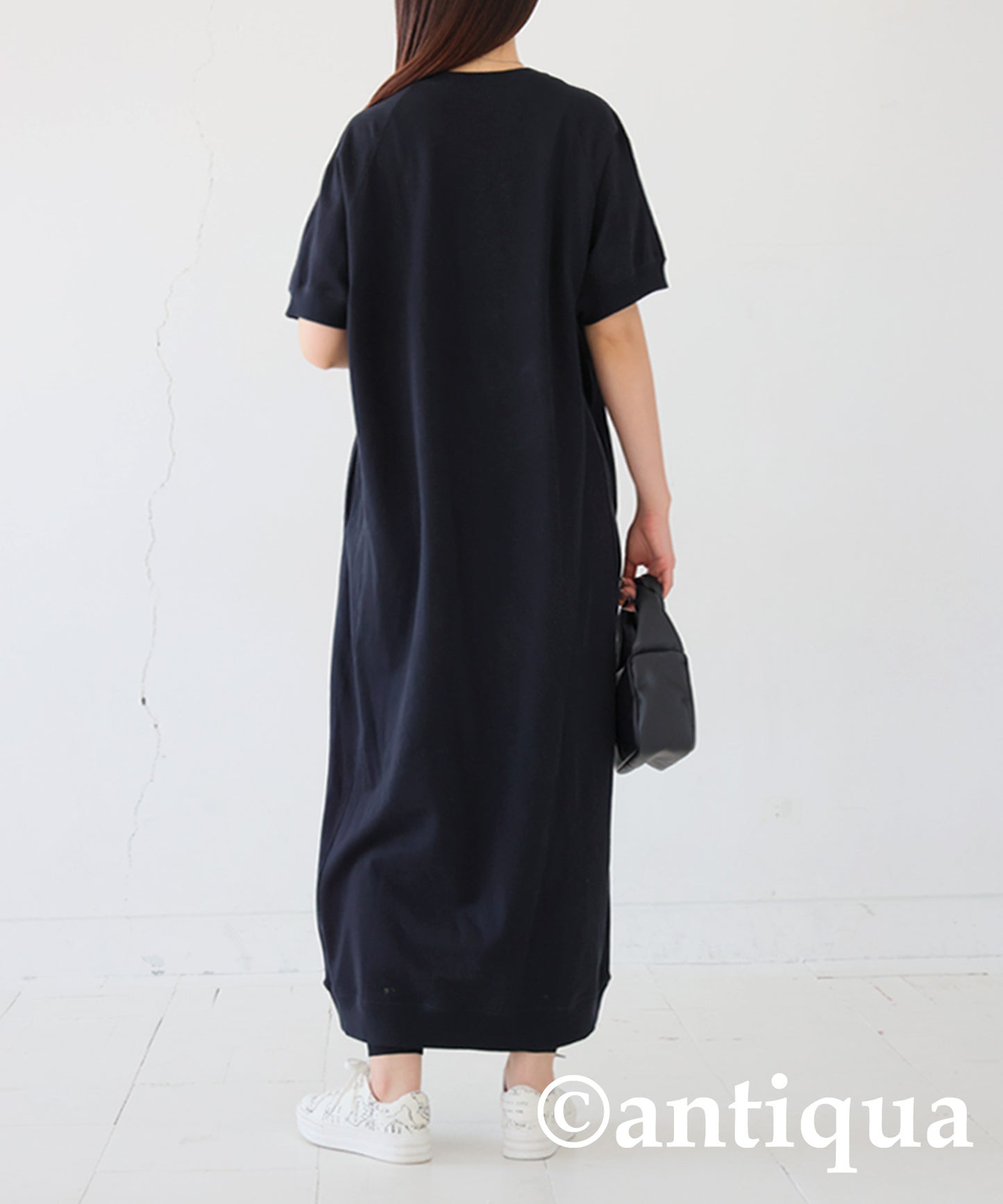 Pile Fabric Short Sleeve Dress Ladies