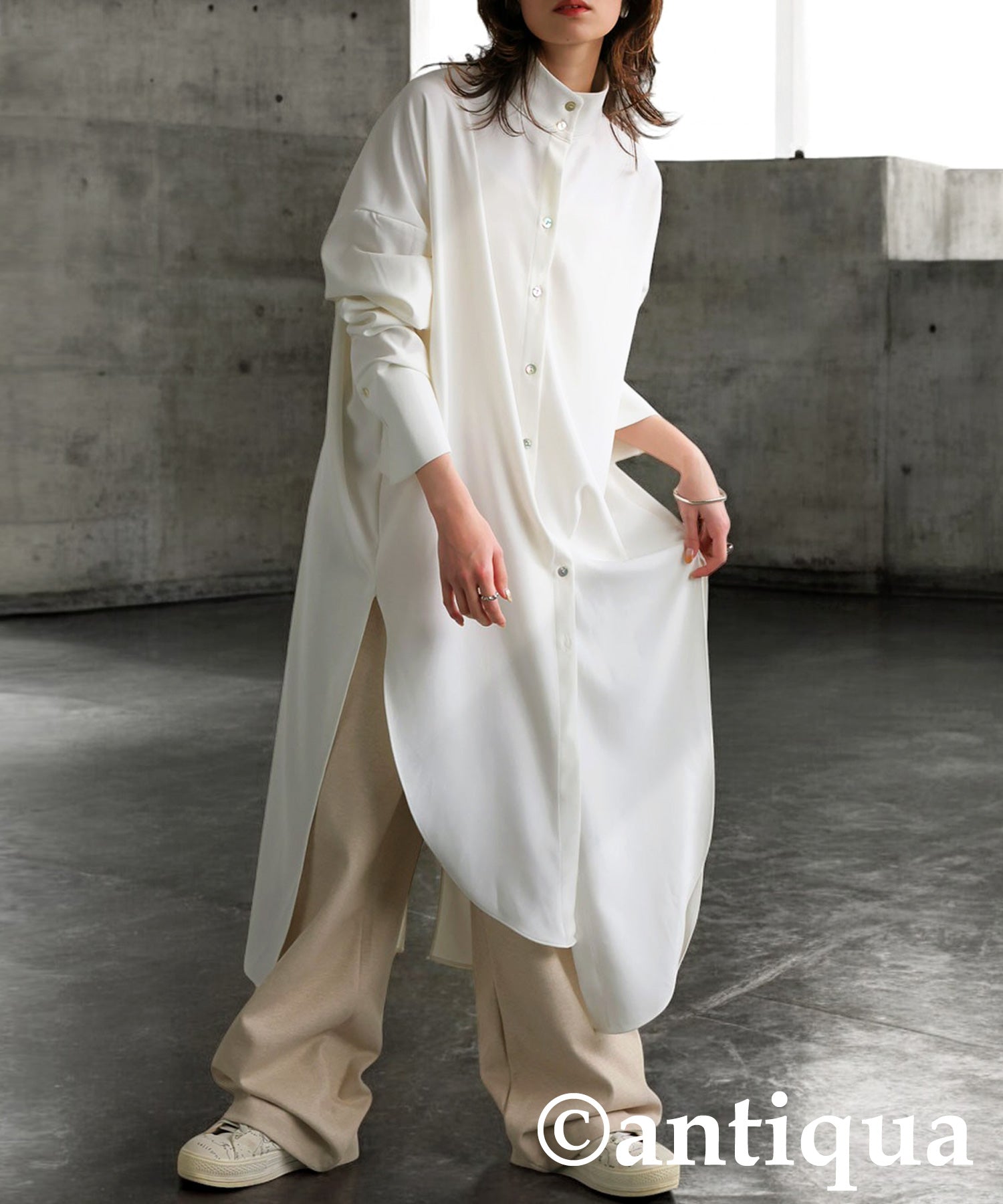 KYO Shirt Dress Ladies | Japanese fashion brand ANTIQUA Official - antiqua-wa KYO Shirt Dress Ladies | Japanese fashion brand ANTIQUA Official - antiqua-wa