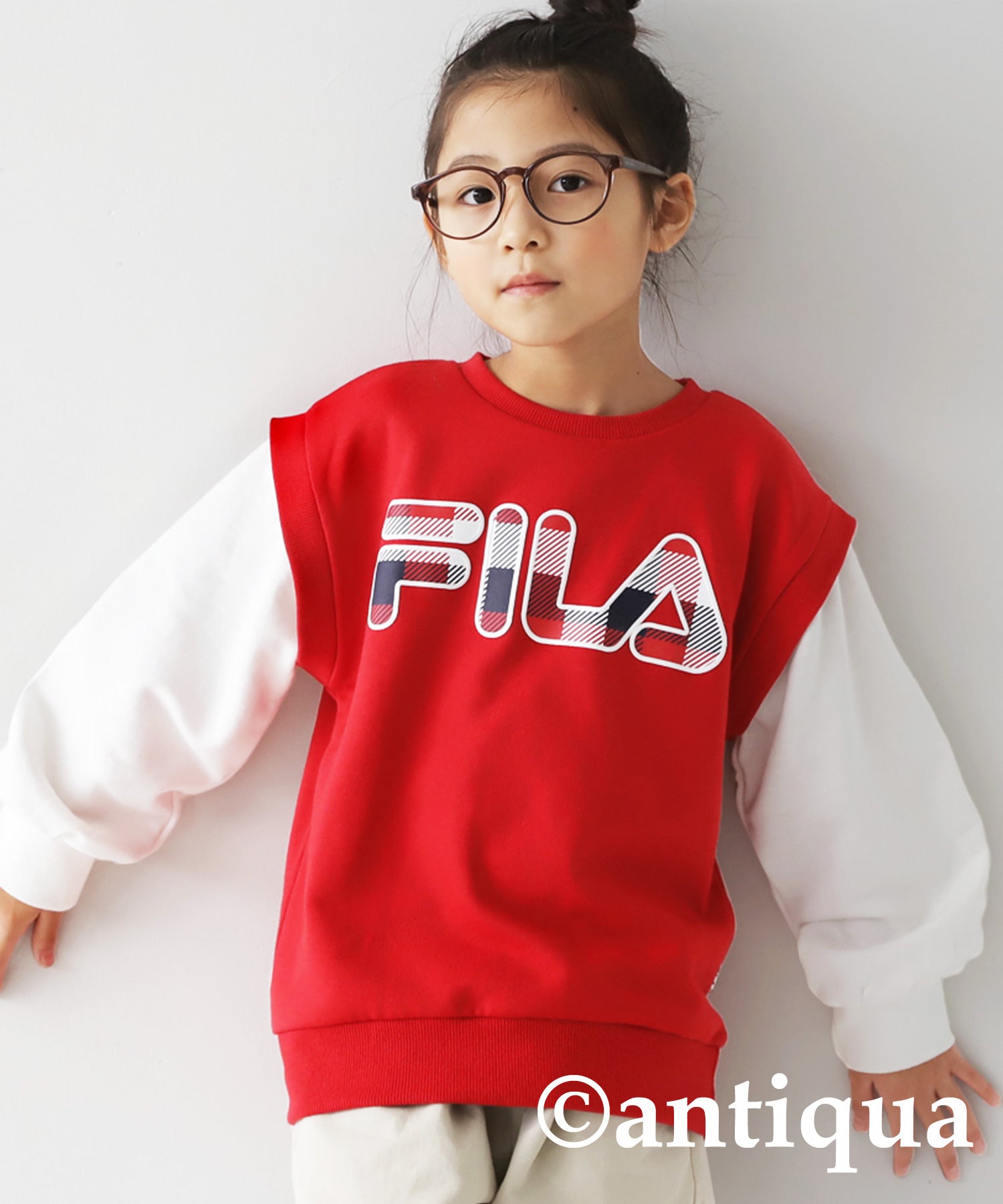 FILA logo with layered style sweat Kids