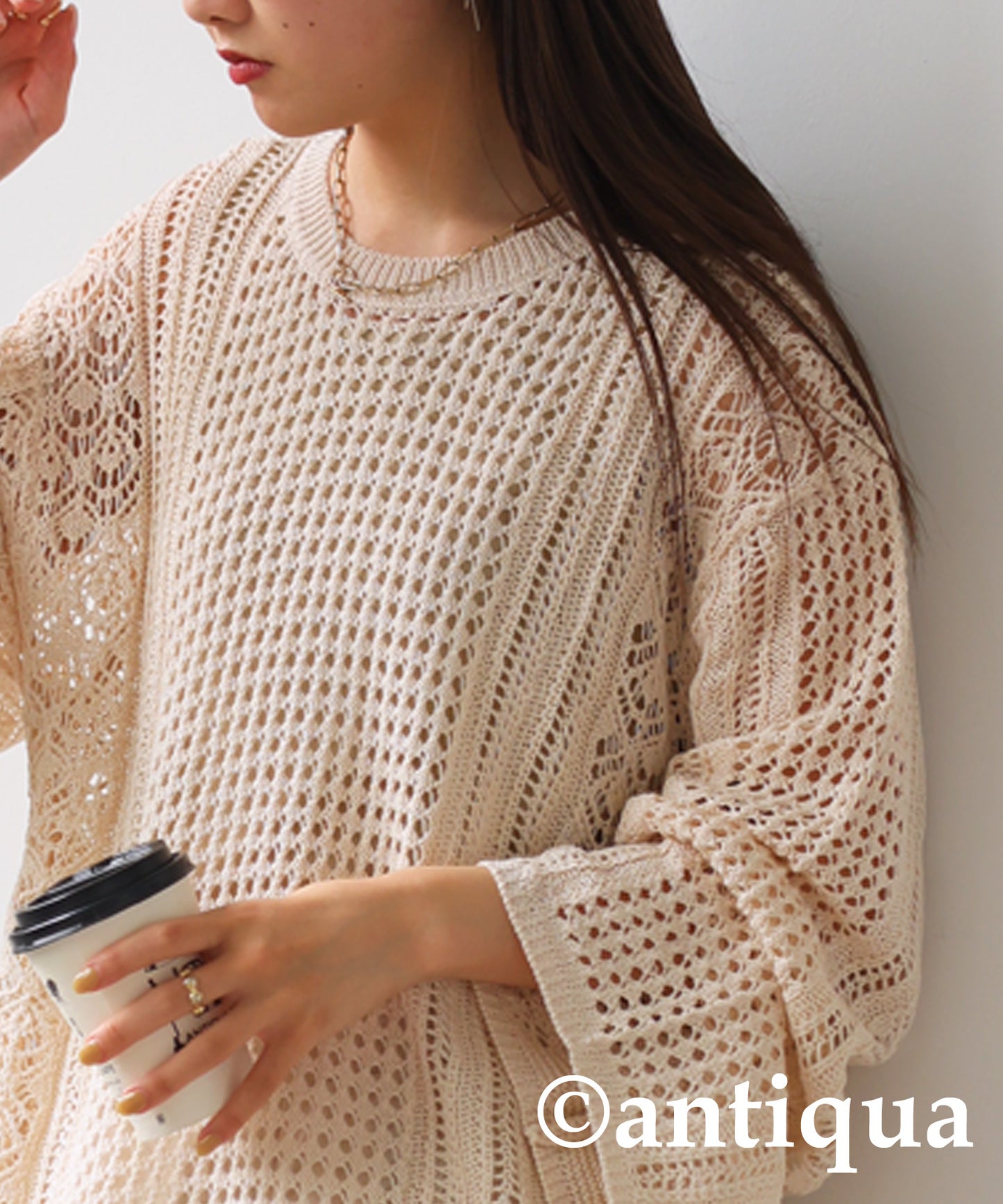 Openwork Knitting Tops Ladies