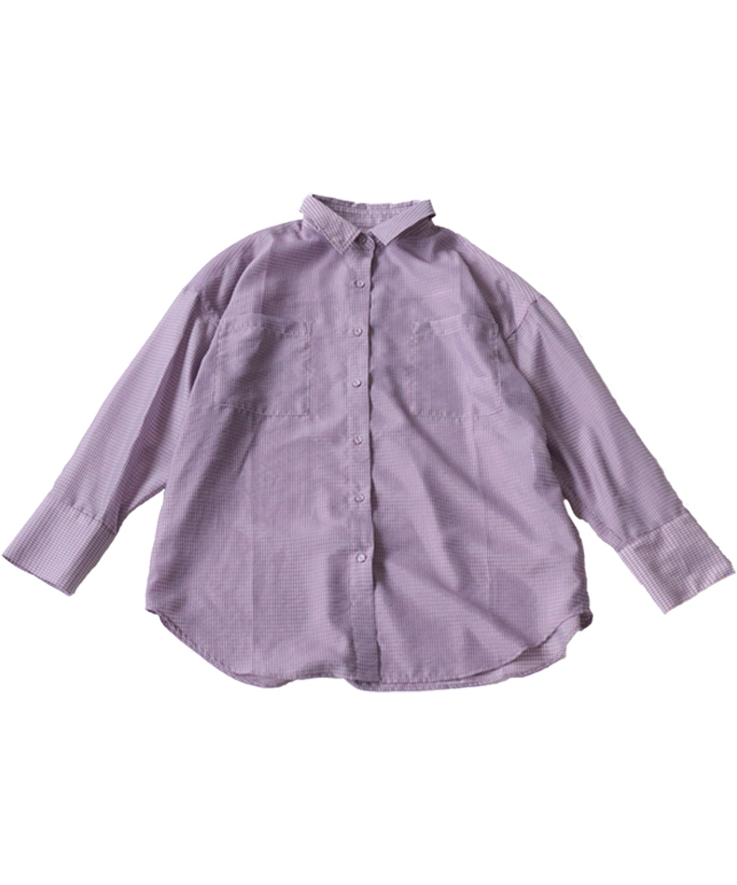 Check -pattern sheer Ladies shirt Ladies tops