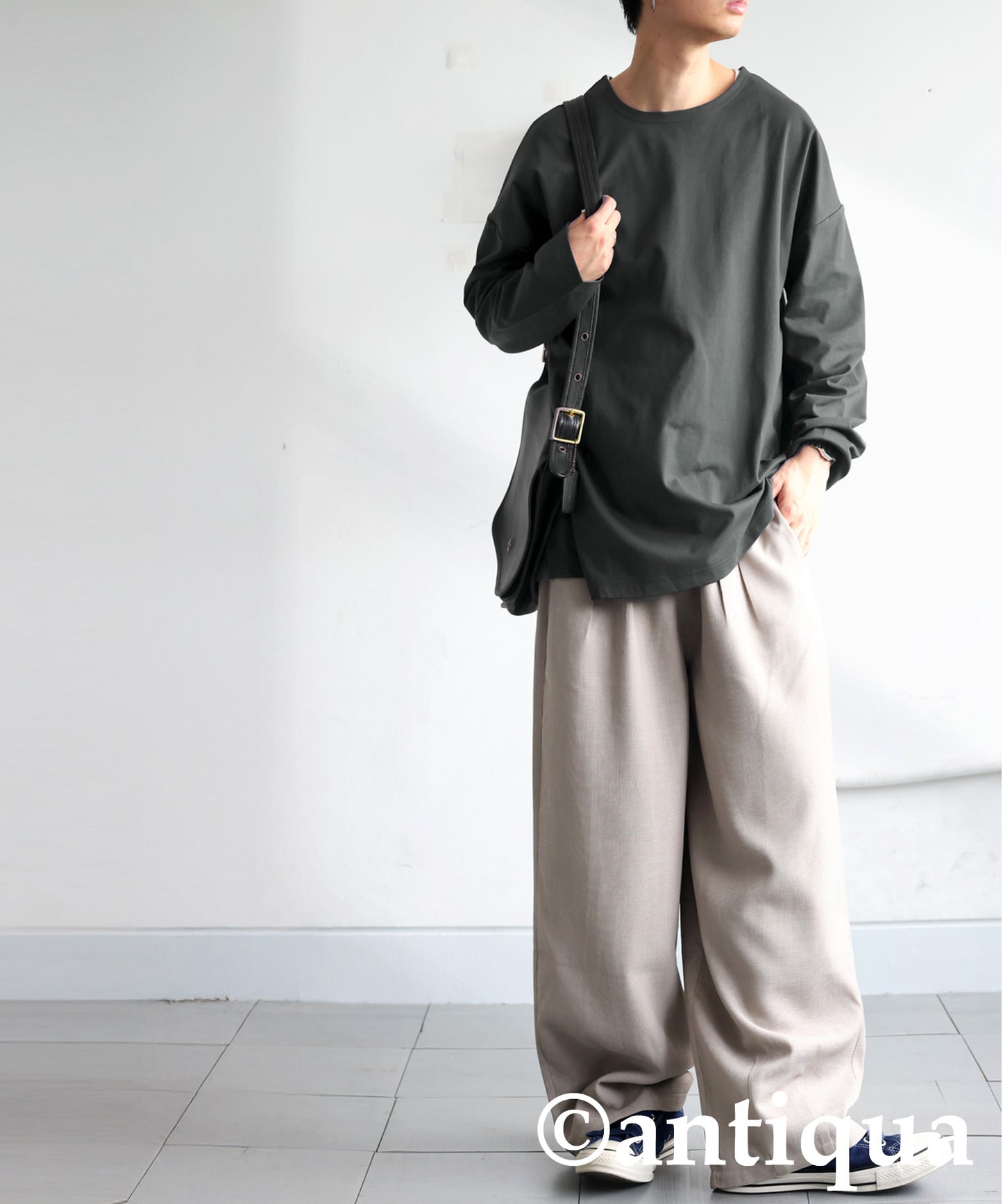 Drop Shoulder Long Sleeve T-Shirt Men's