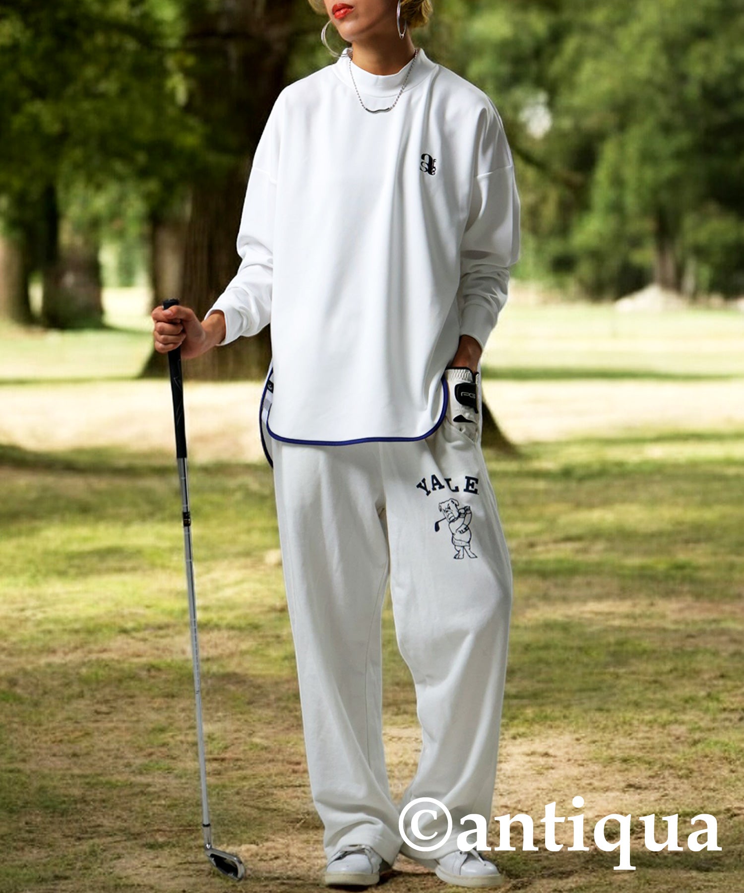 ANTIQUA GOLF×STCH Quilted Piping Tops Ladies | Japanese fashion