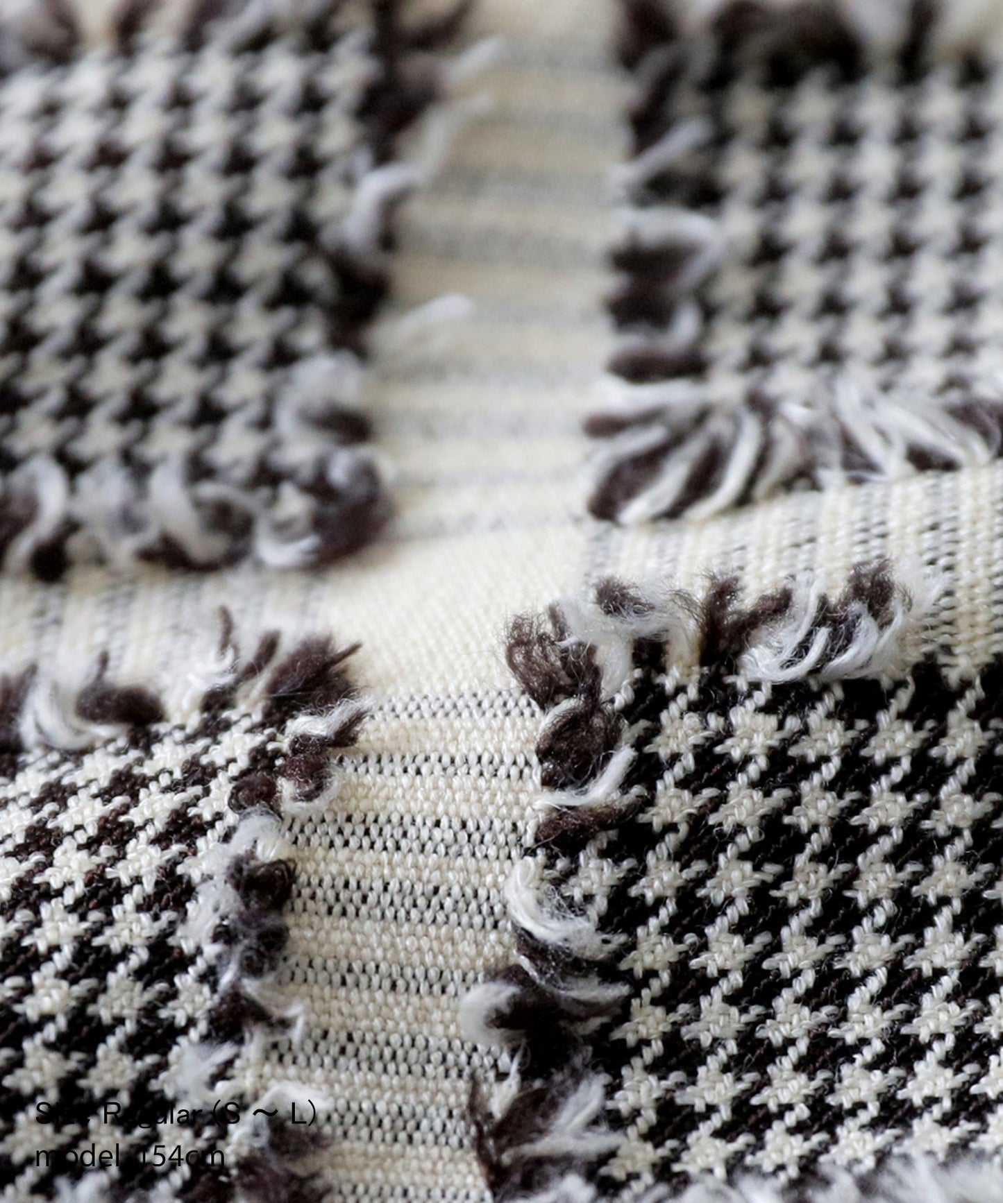 Open-Collar Houndstooth Check Shirt Ladies