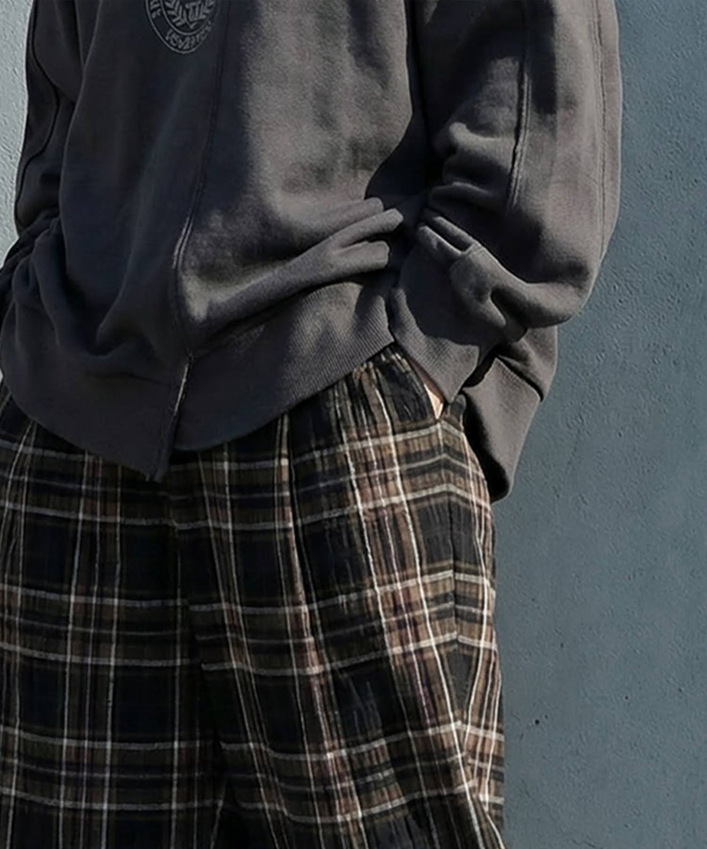 Indian Cotton Checkered Wide-Leg Pants Ladies