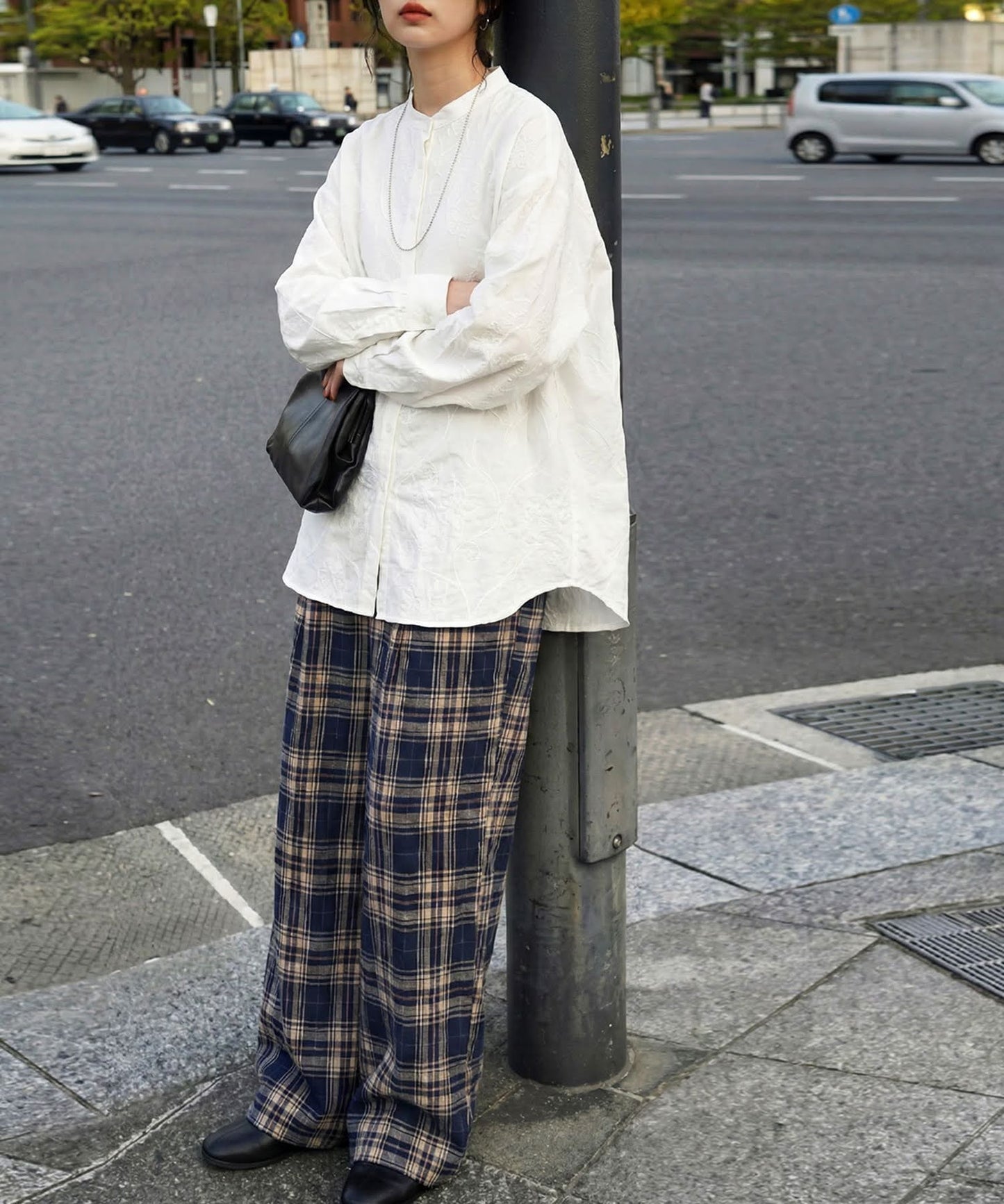 Indian Cotton Checkered Wide-Leg Pants Ladies