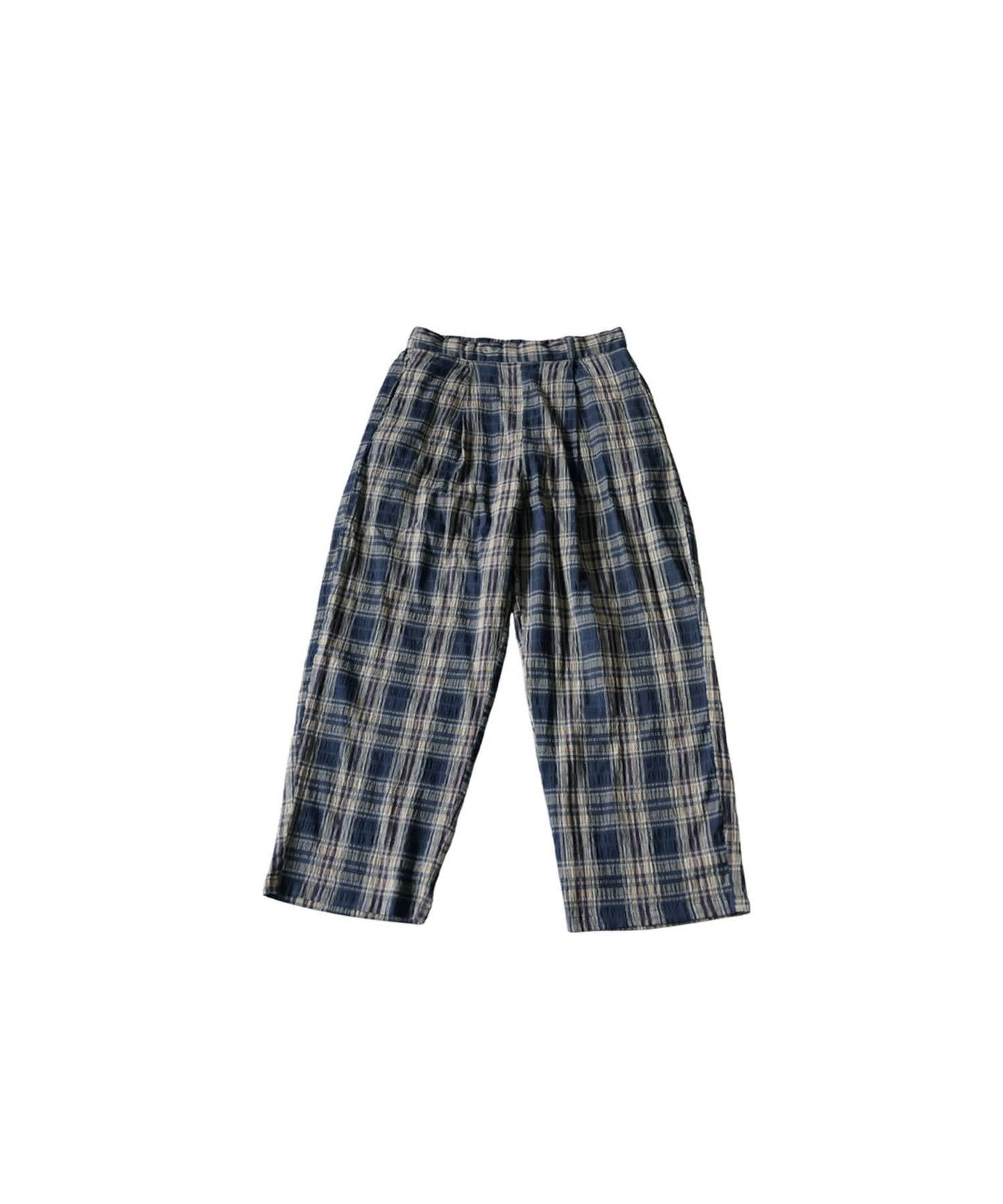 Indian Cotton Checkered Wide-Leg Pants Men’s