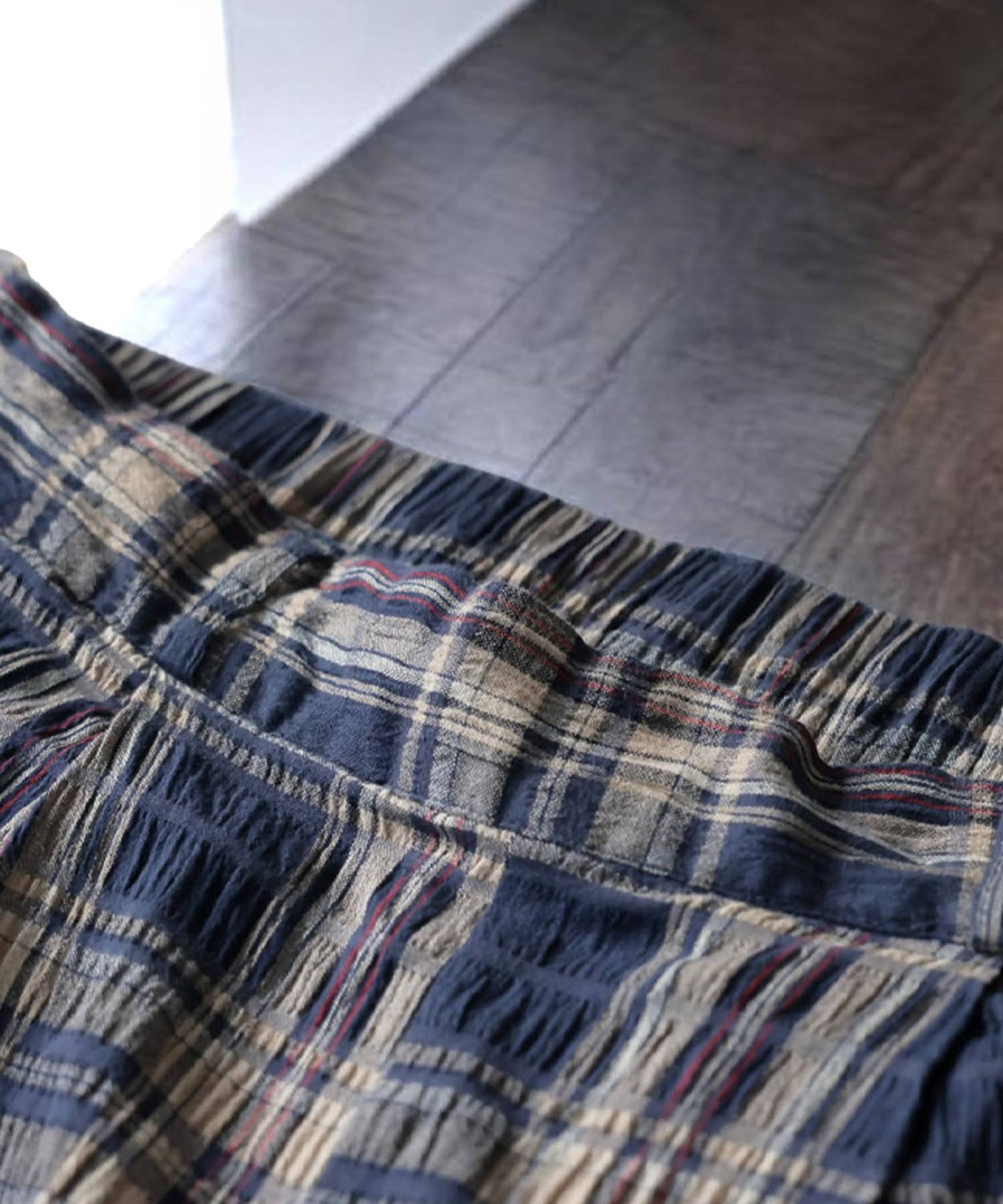 Indian Cotton Checkered Wide-Leg Pants Ladies