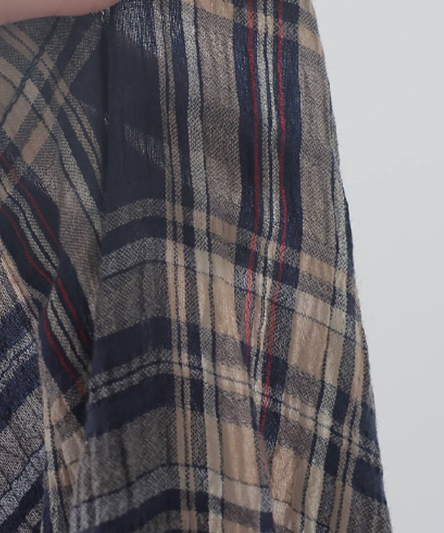 Indian Cotton Checkered Wide-Leg Pants Ladies