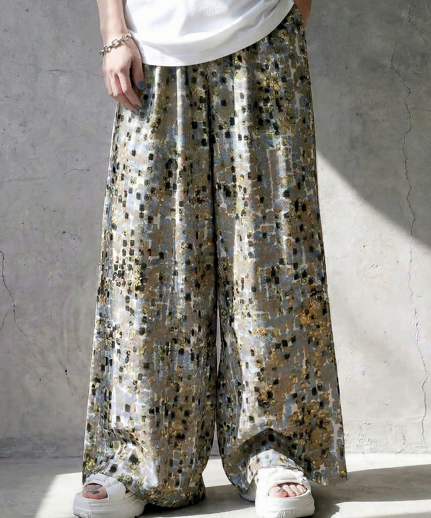 Mosaic Pattern Wide Pants Ladies