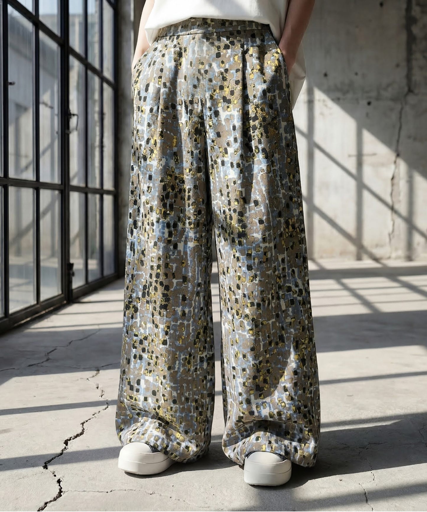 Mosaic Pattern Wide Pants Ladies