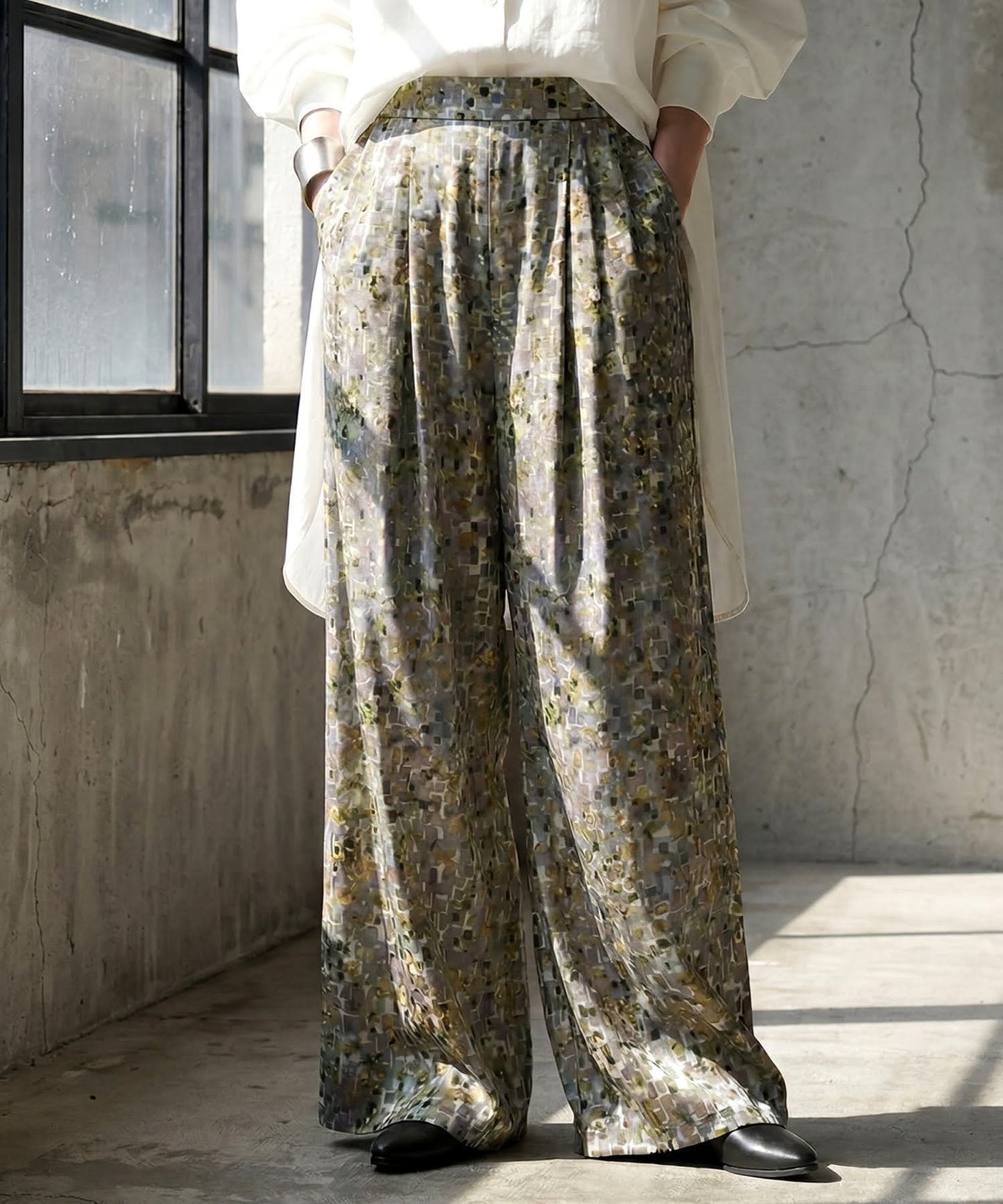 Mosaic Pattern Wide Pants Ladies