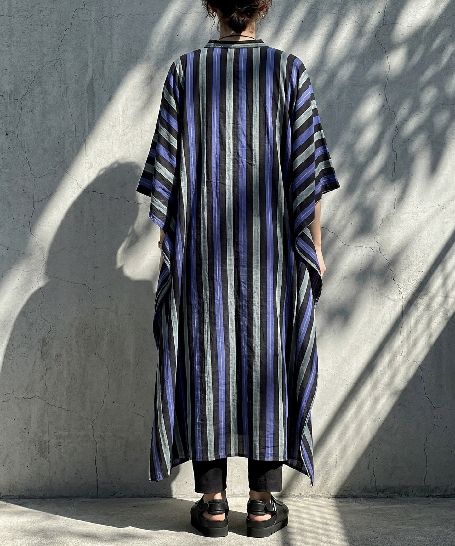 Striped V-Neck Kaftan Dress Ladies