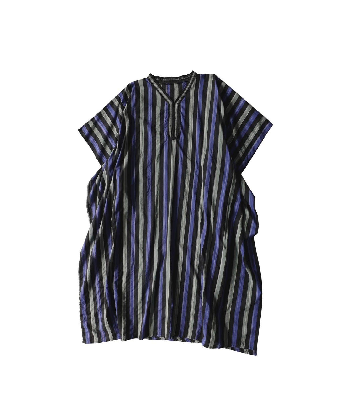 Striped V-Neck Kaftan Dress Ladies