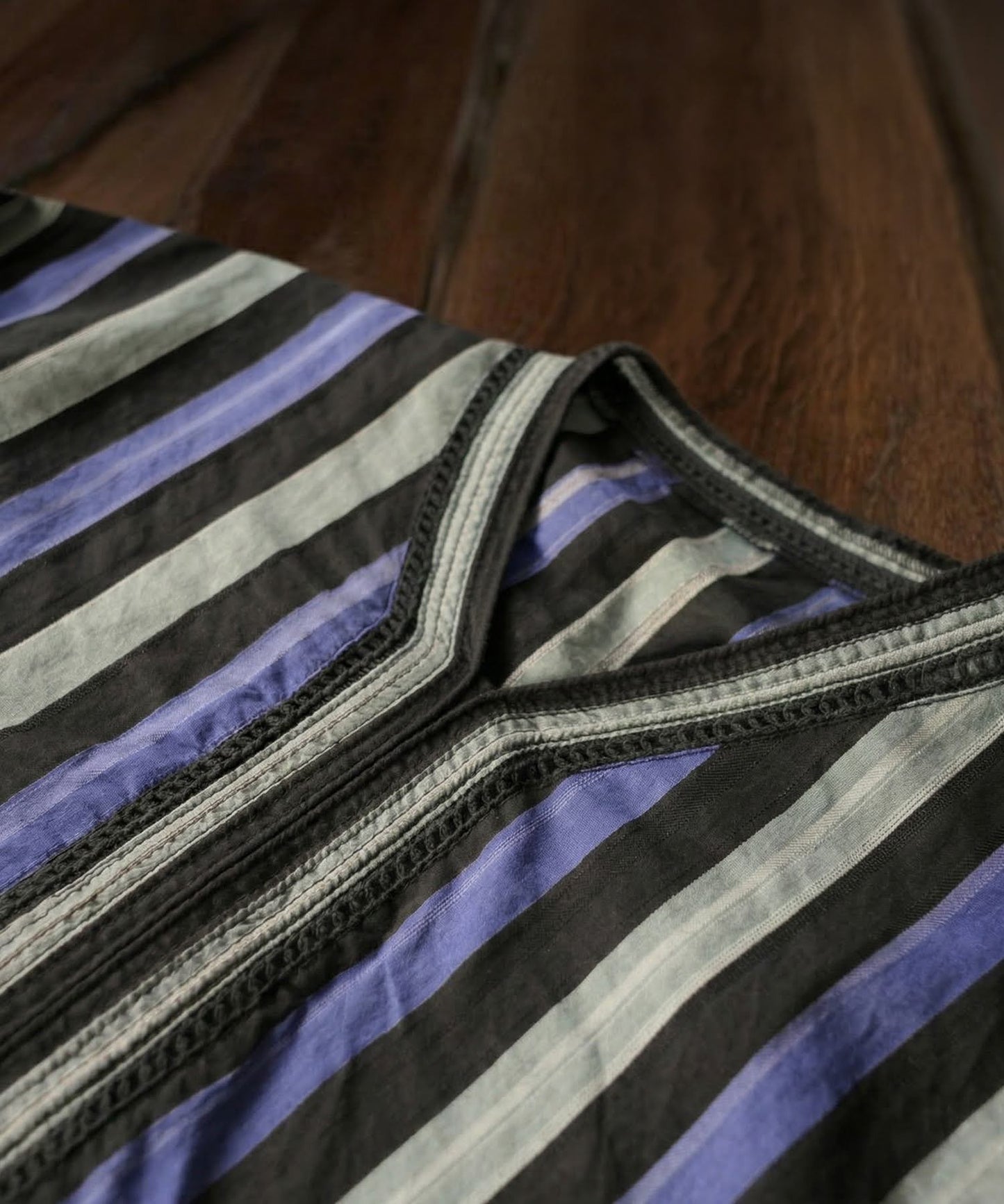Striped V-Neck Kaftan Dress Ladies