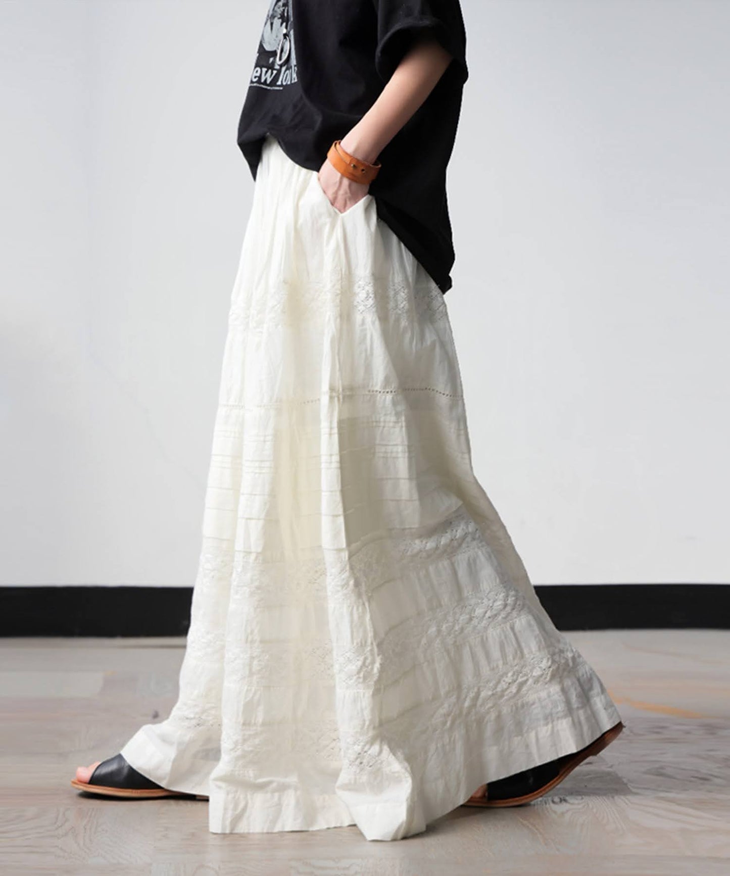 Indian Cotton Lace Long Skirt Ladies
