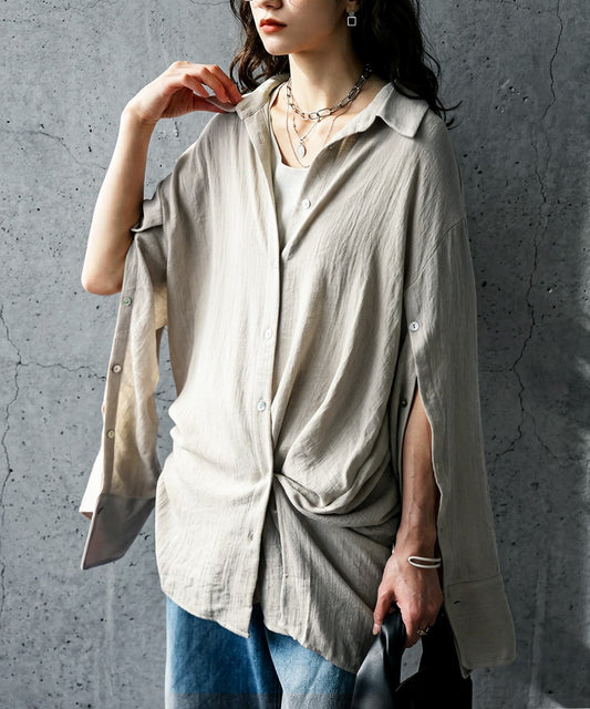 Linen-Like Shirt Ladies