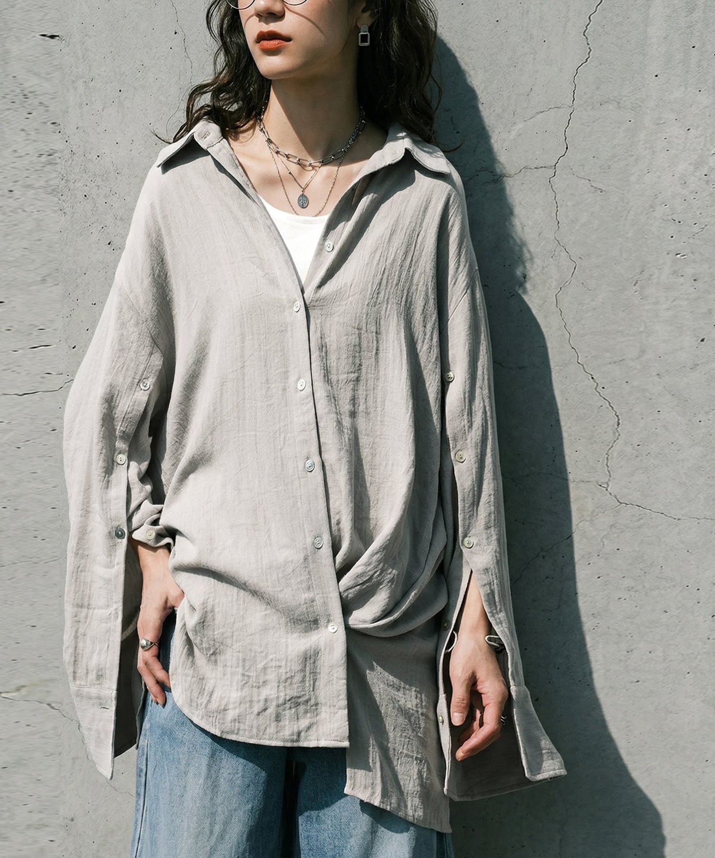 Linen-Like Shirt Ladies