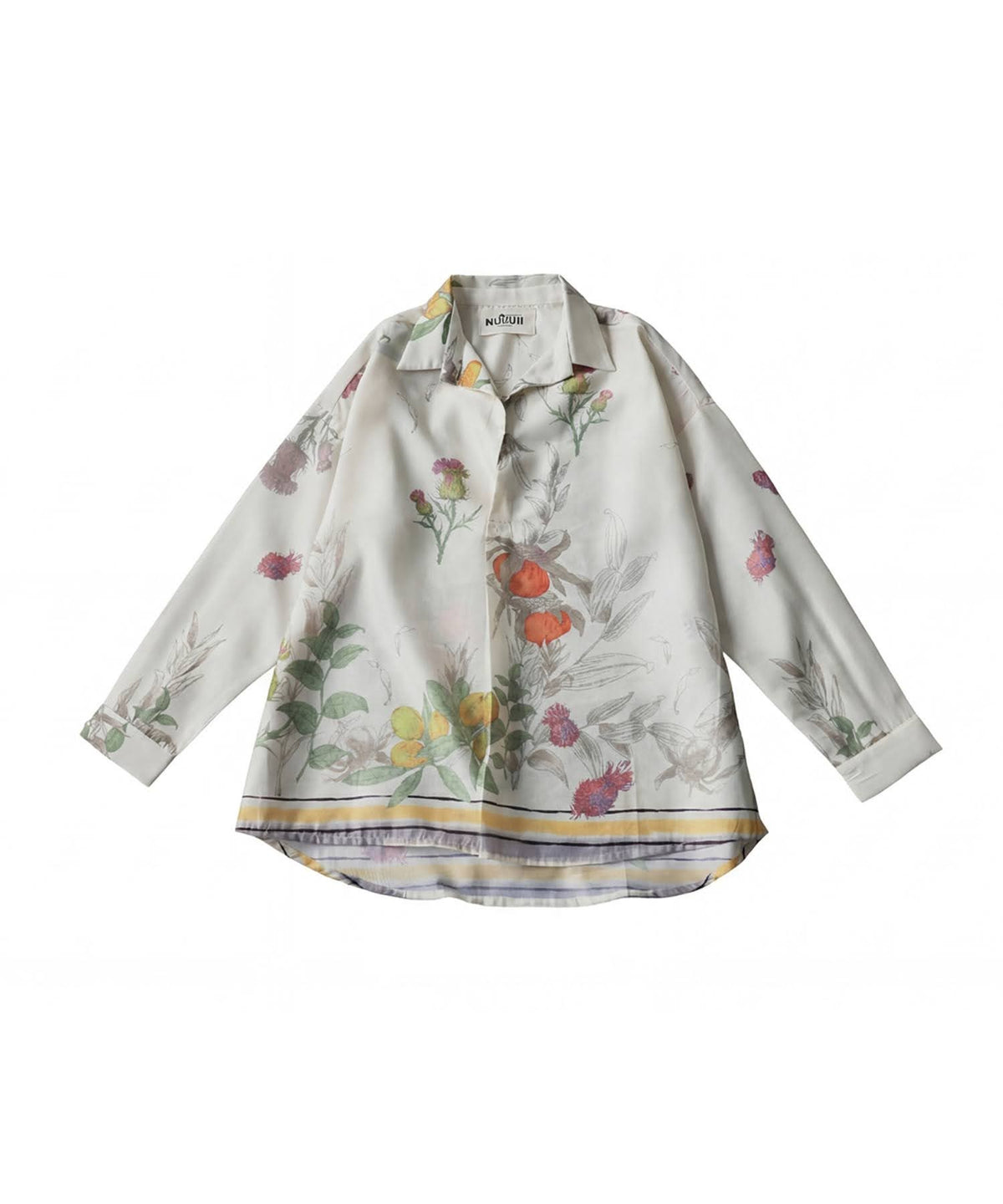 NUUUII Botanical Print Open-Collar Shirt Ladies