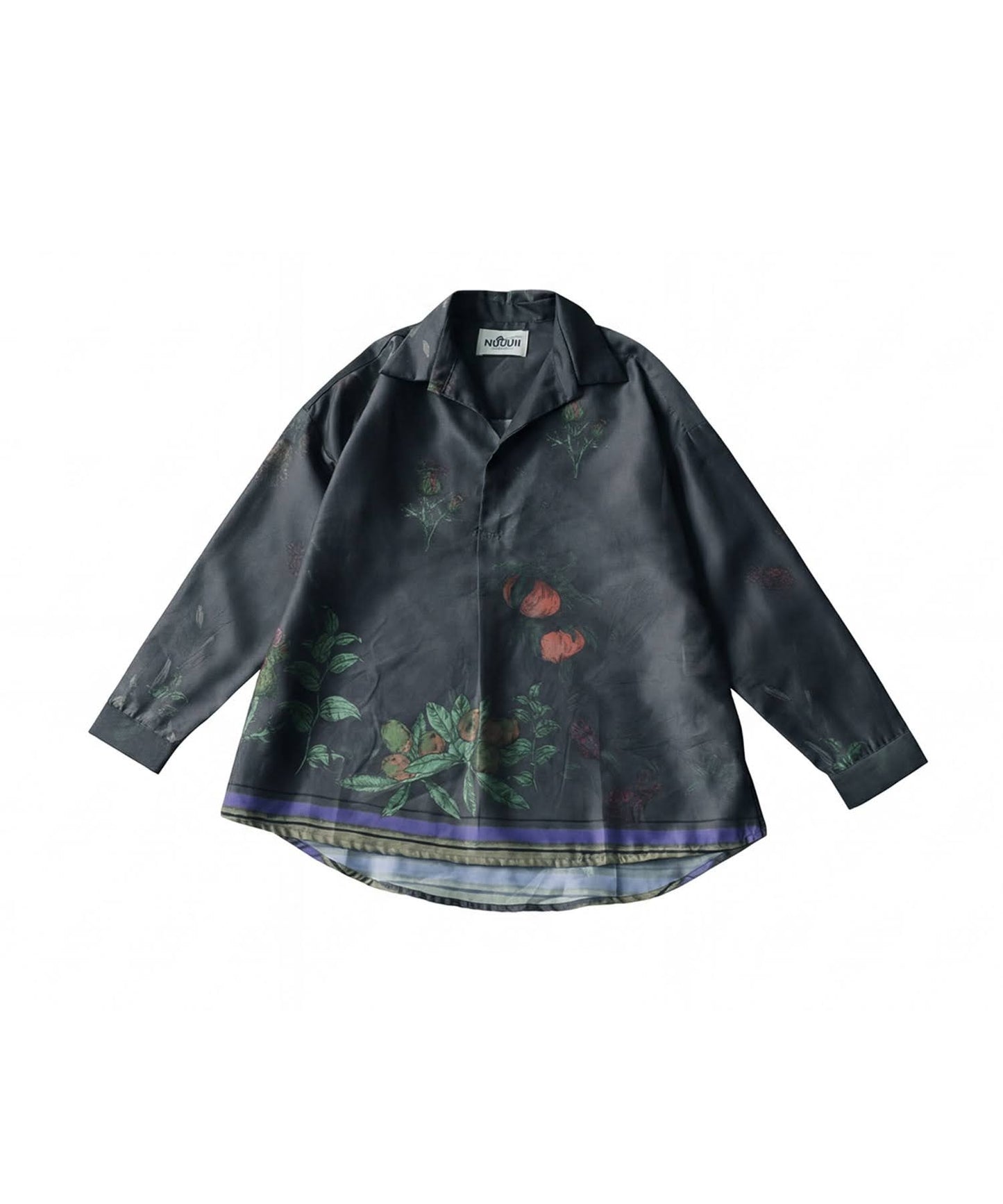 NUUUII Botanical Print Open-Collar Shirt Ladies