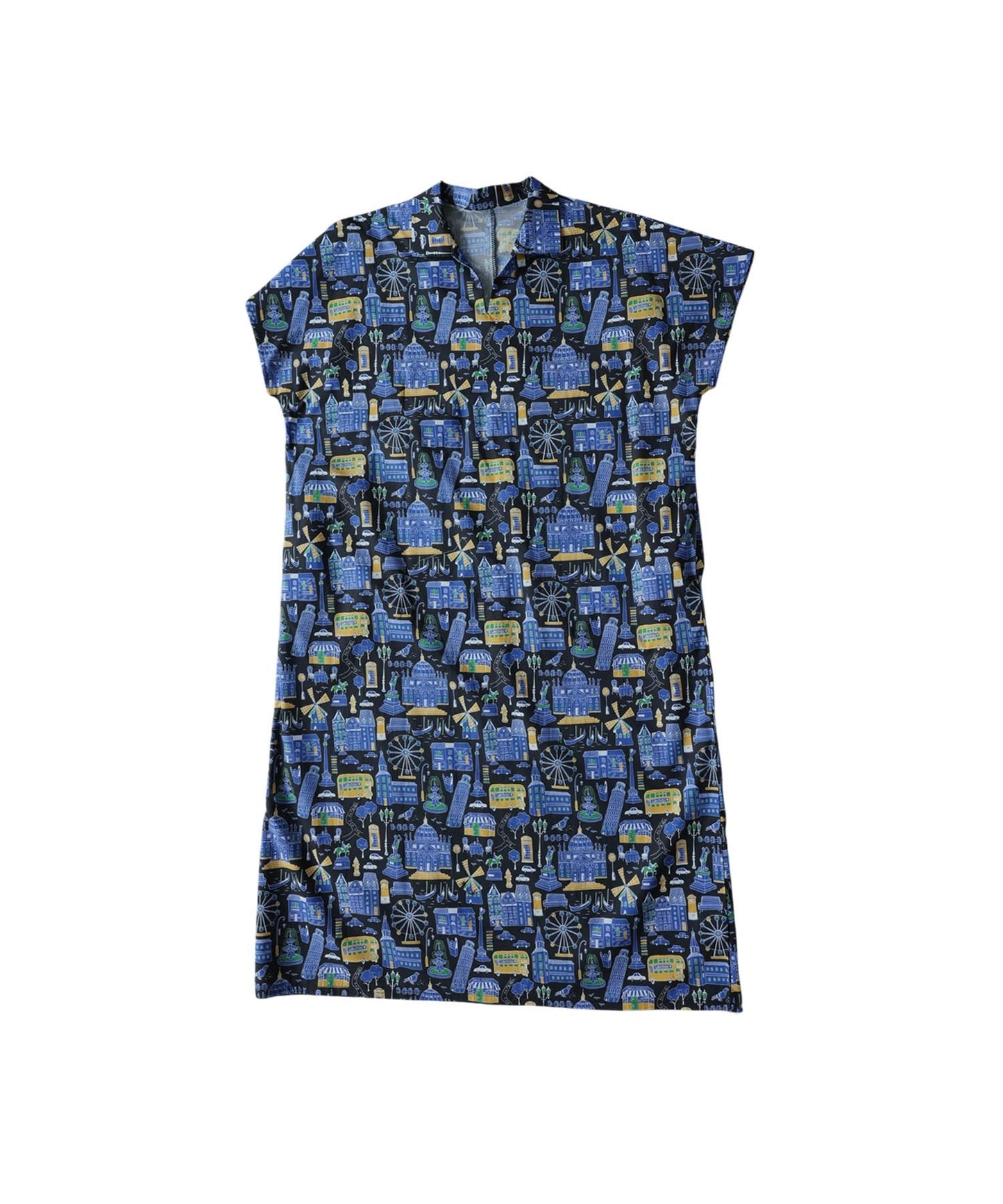 Street Pattern Shirt Dress Ladies