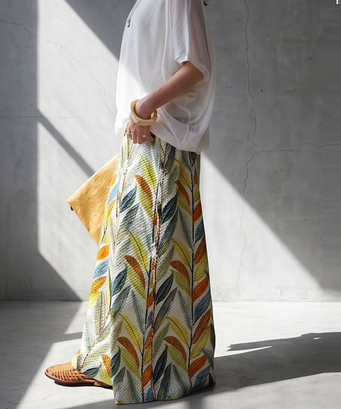 Botanical Print Wrap-Style Pants Ladies