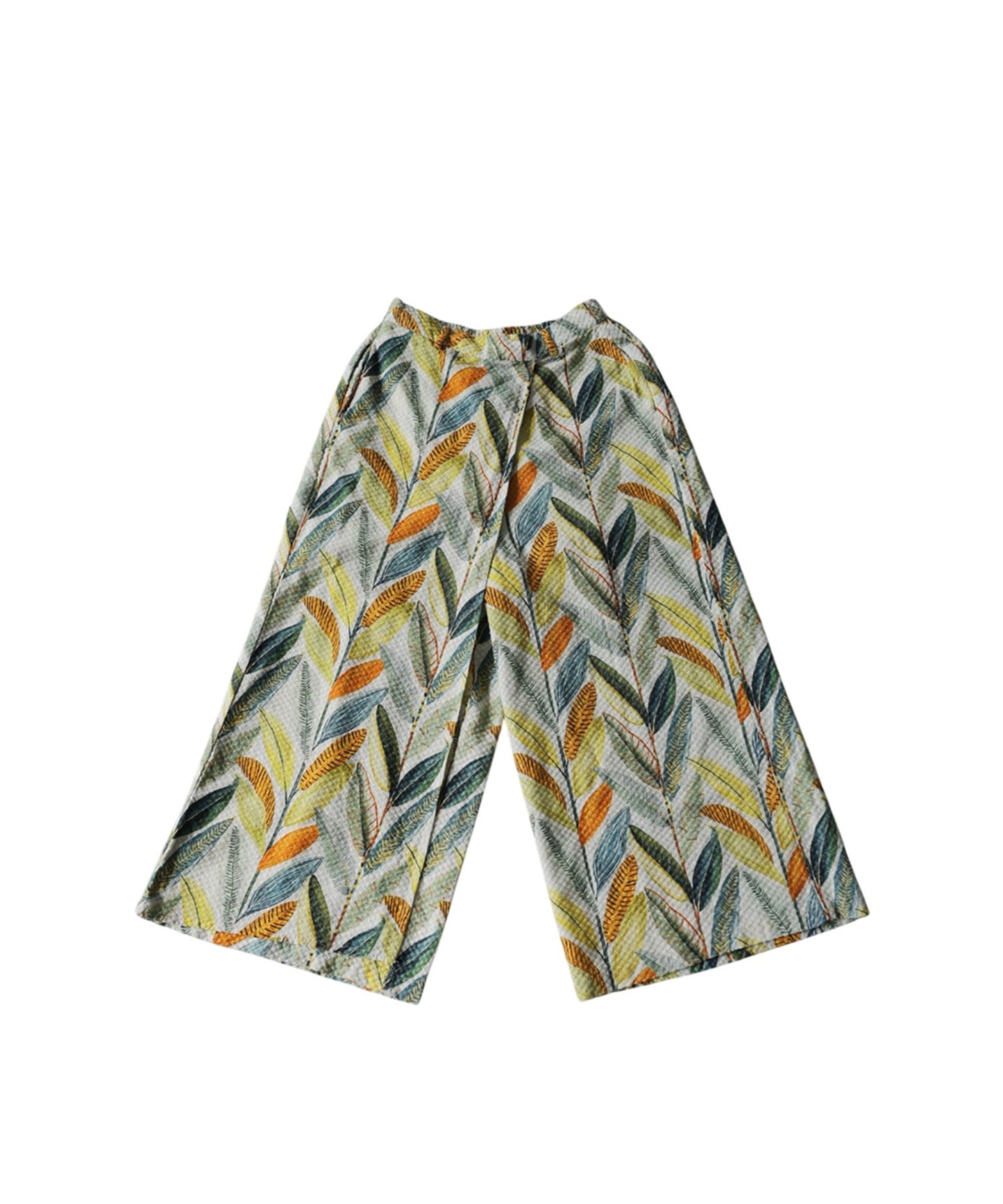 Botanical Print Wrap-Style Pants Ladies