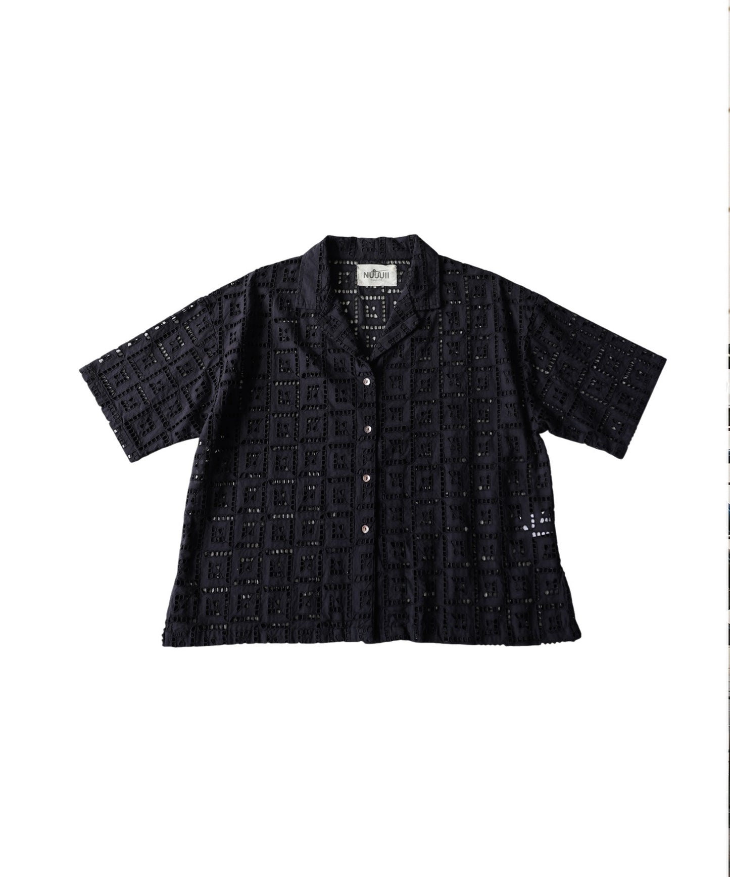 Open-Collar Chiffon Embroidered Shirt Ladies
