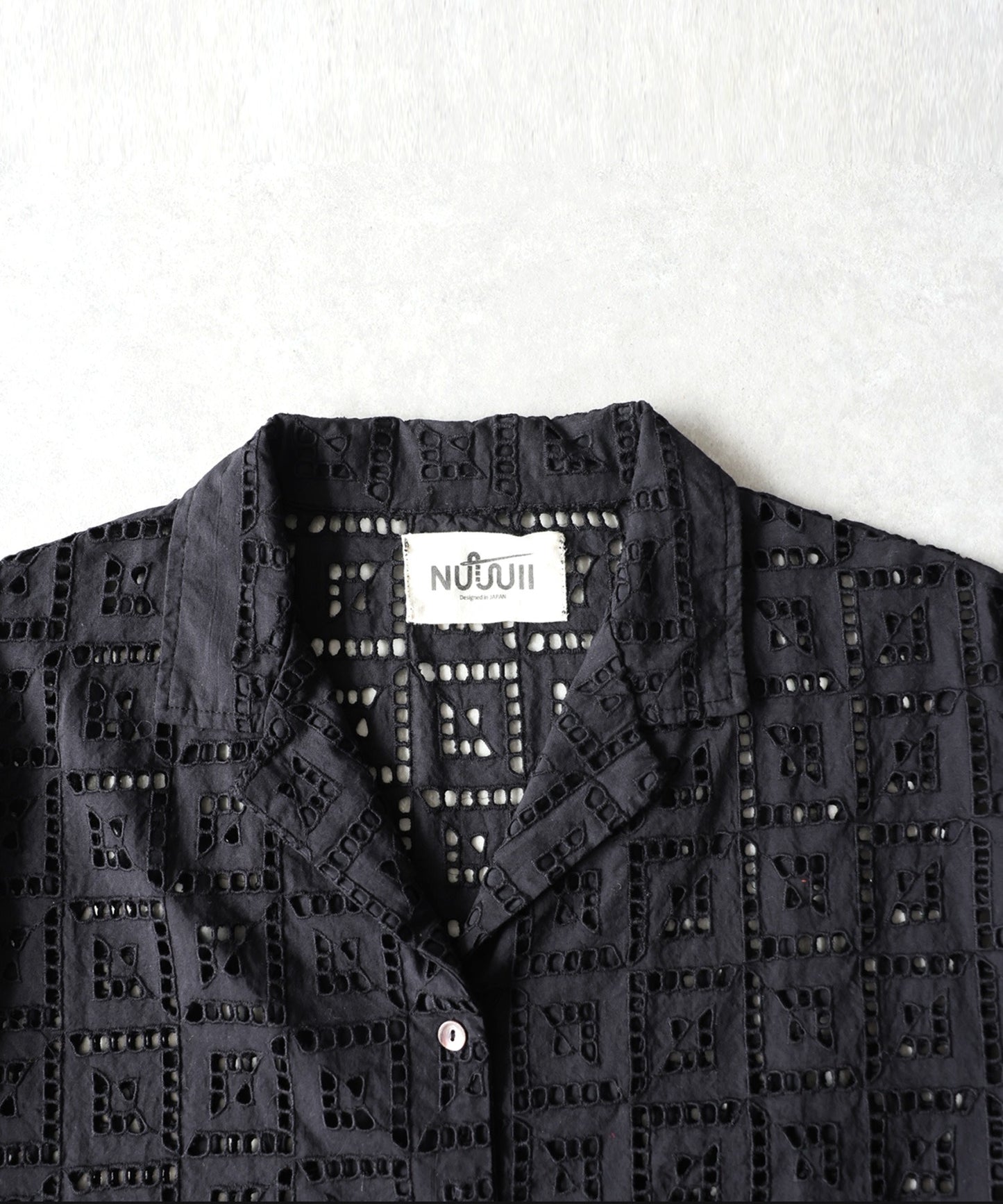 Open-Collar Chiffon Embroidered Shirt Ladies