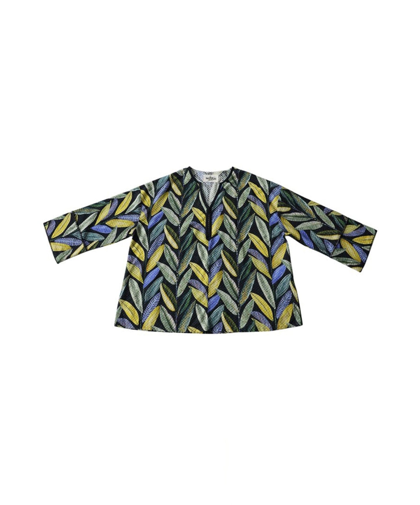 Keyhole Neckline, 100% Cotton, Botanical Print Pullover Ladies