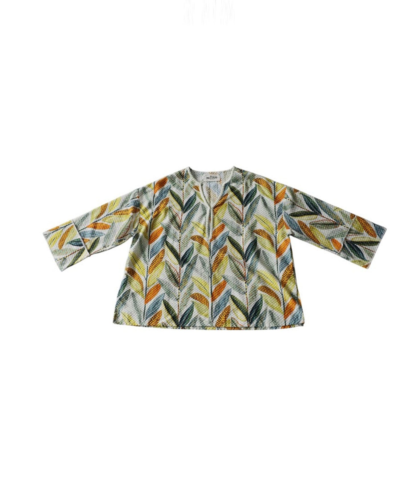 Keyhole Neckline, 100% Cotton, Botanical Print Pullover Ladies