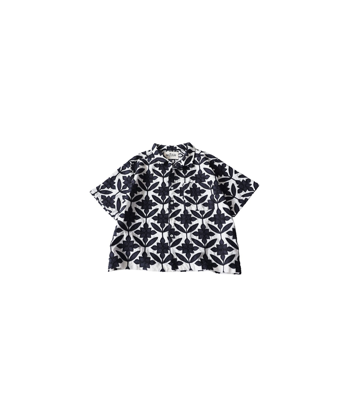Open-Collar Cotton Embroidered Shirt Ladies