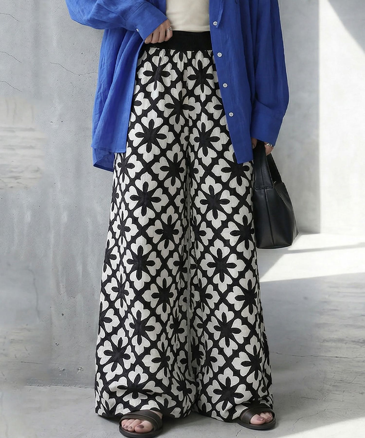 NUUUII Embroidered Wide-Leg Pants Ladies
