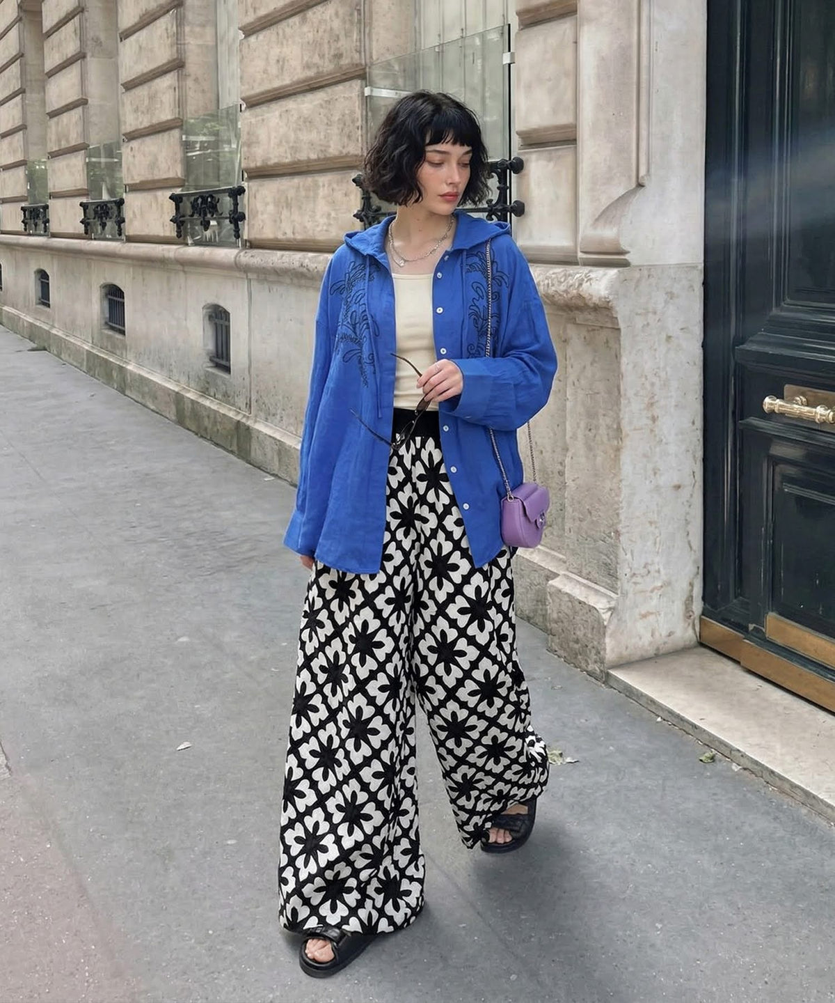 NUUUII Embroidered Wide-Leg Pants Ladies