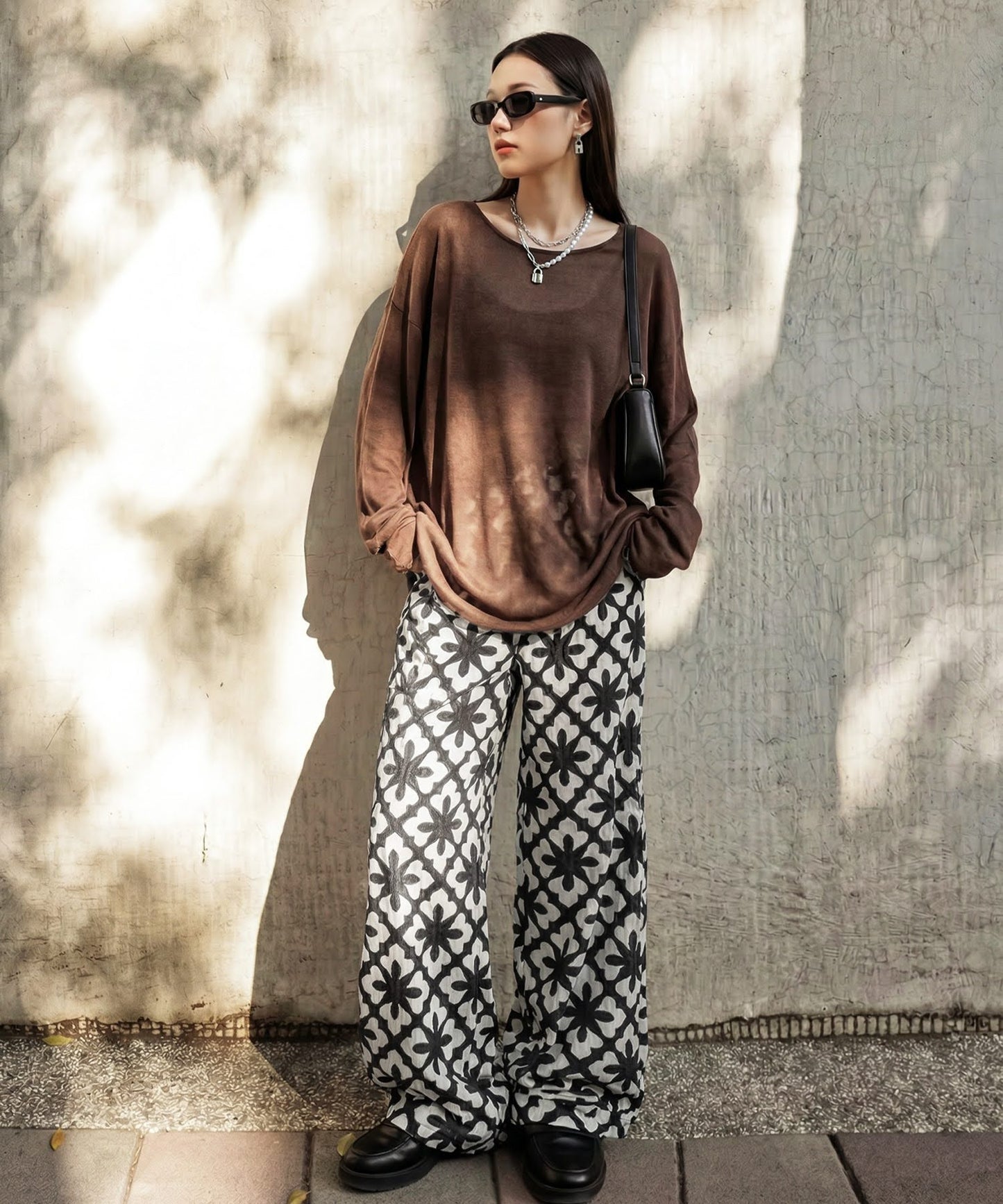 NUUUII Embroidered Wide-Leg Pants Ladies