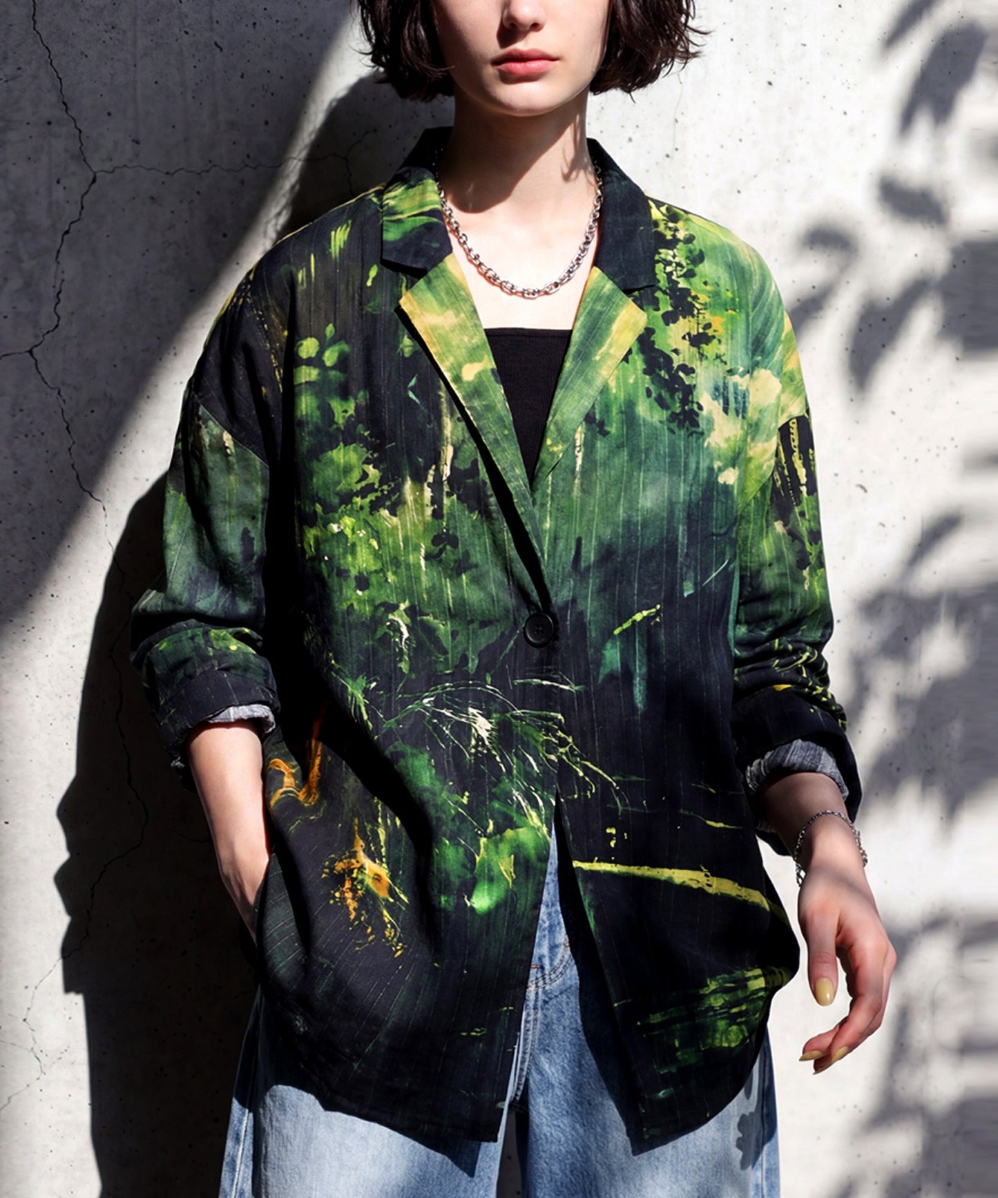 100% Cotton All-Over Print Tailored Jacket Ladies