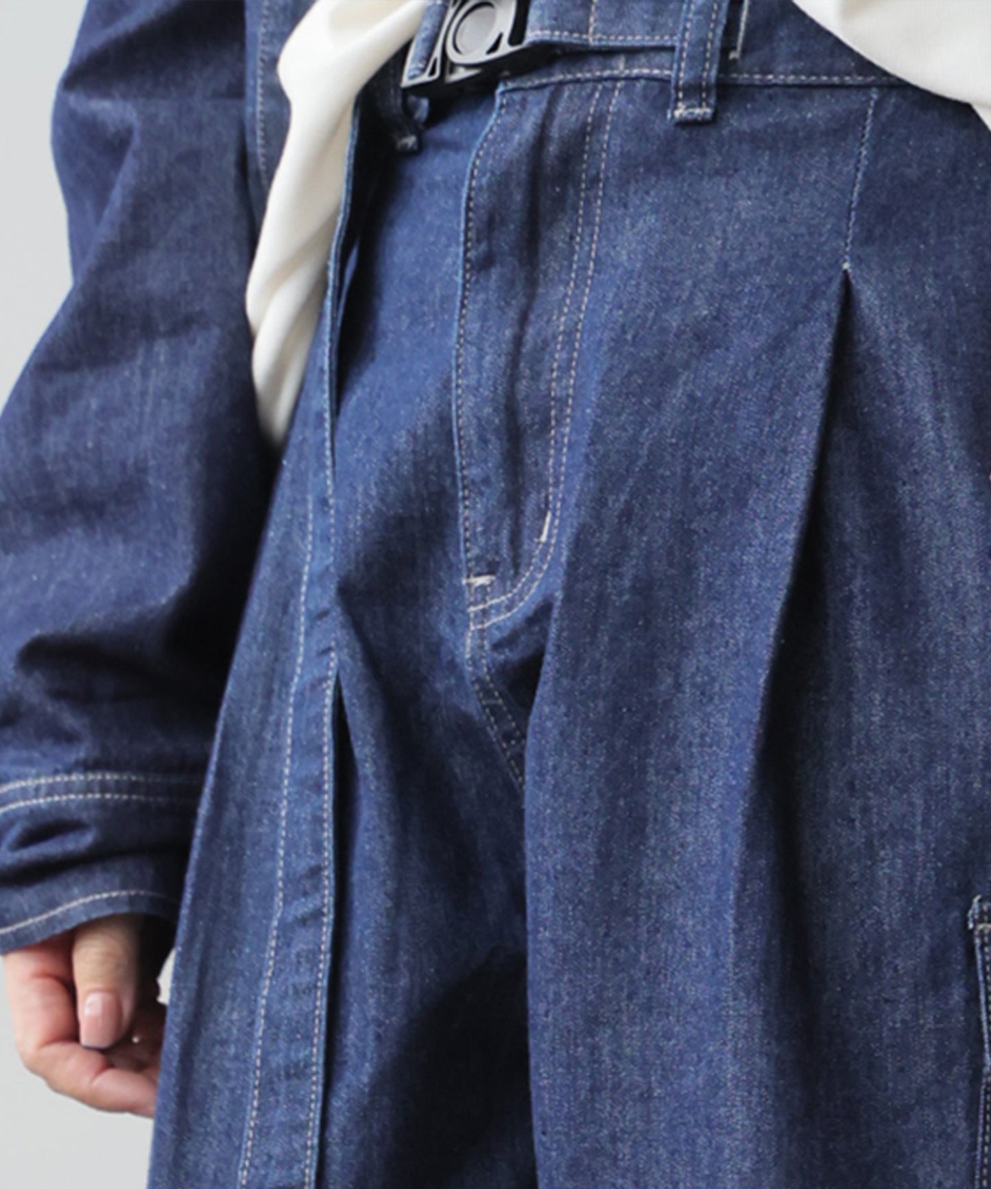ATELIER WORKS Contrasting Stitch Denim Cargo Pants Men’s